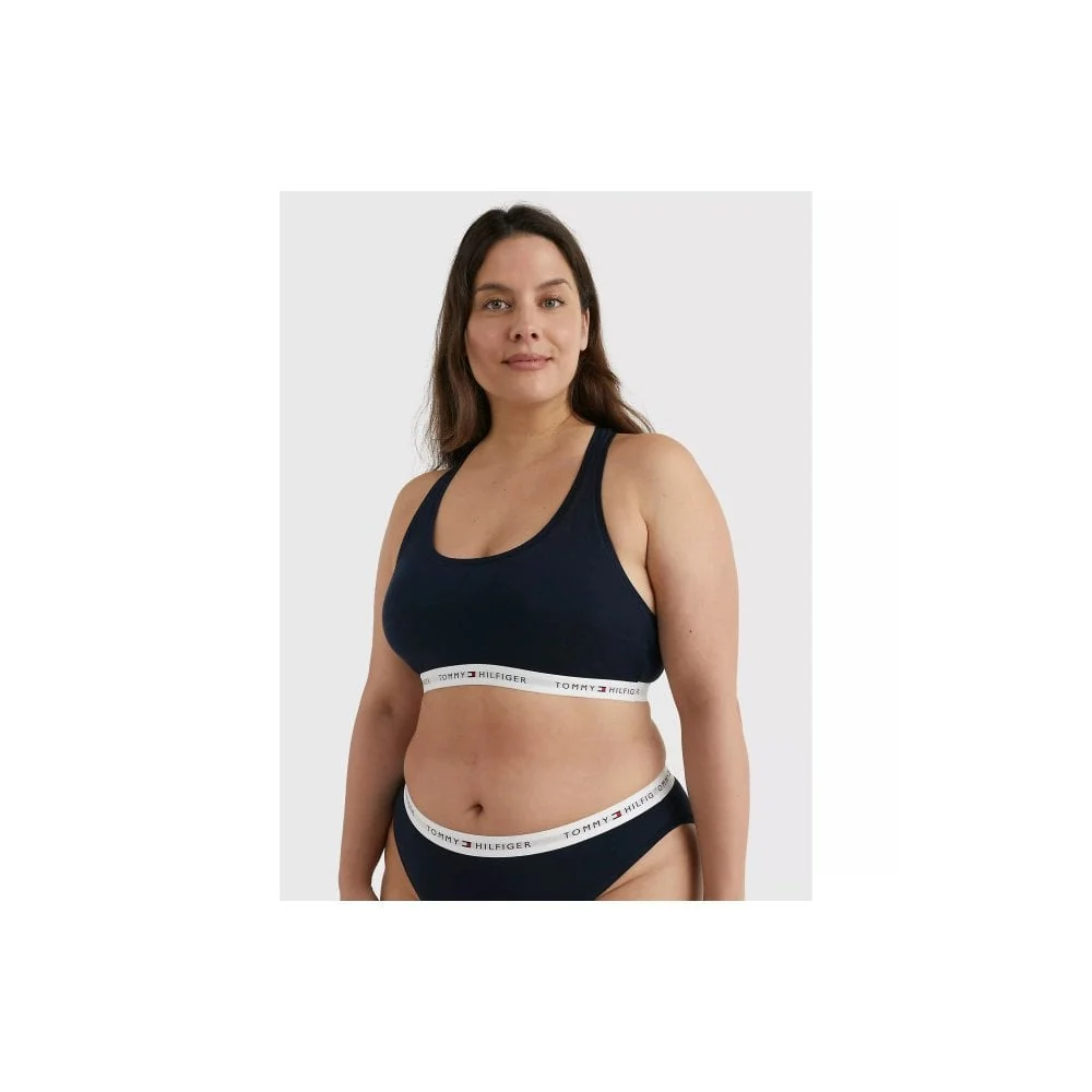 Curve Tommy Icons Unlined Bralette, Navy - Image 3
