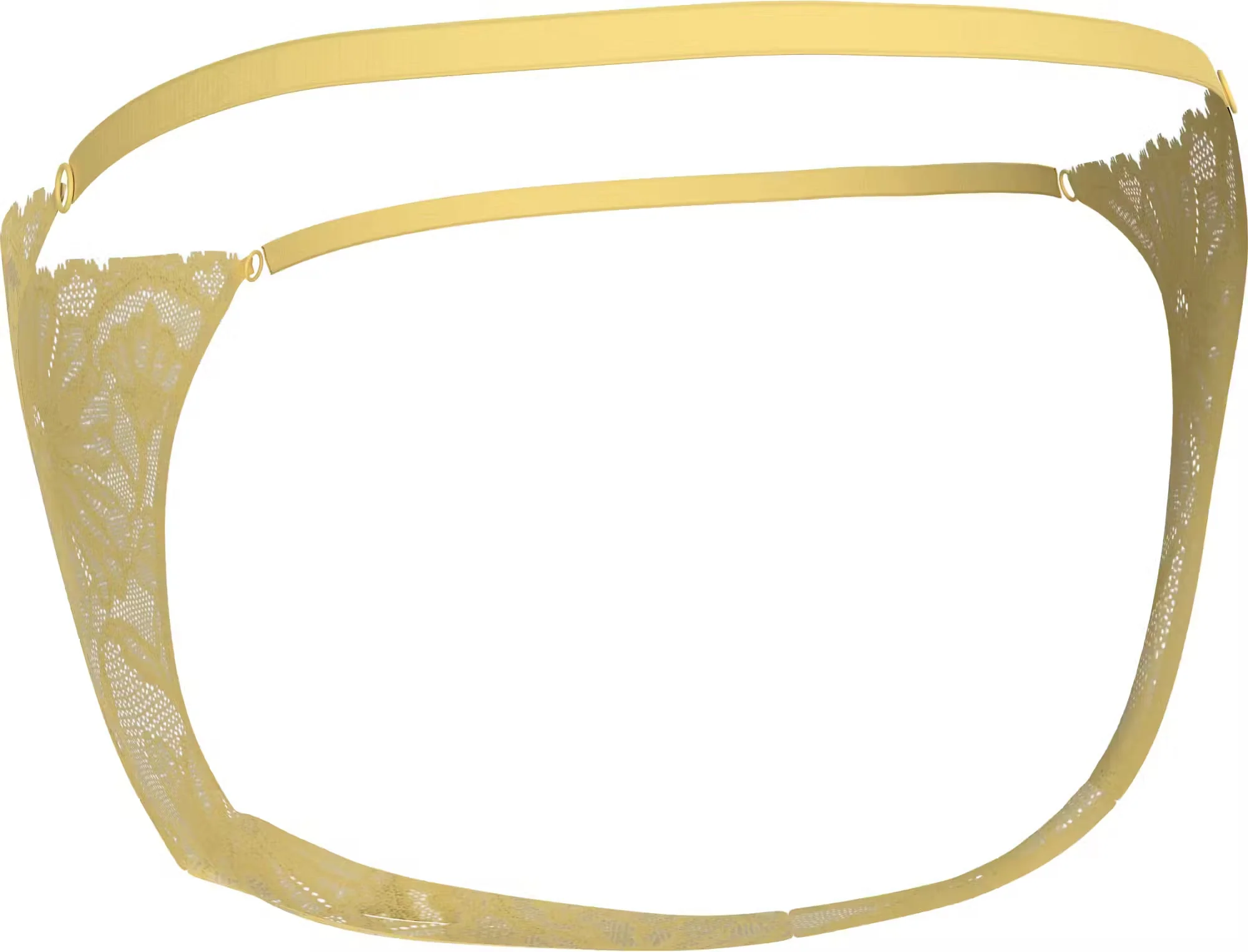 Floral Lace Tanga Thong, Citronella - Image 4