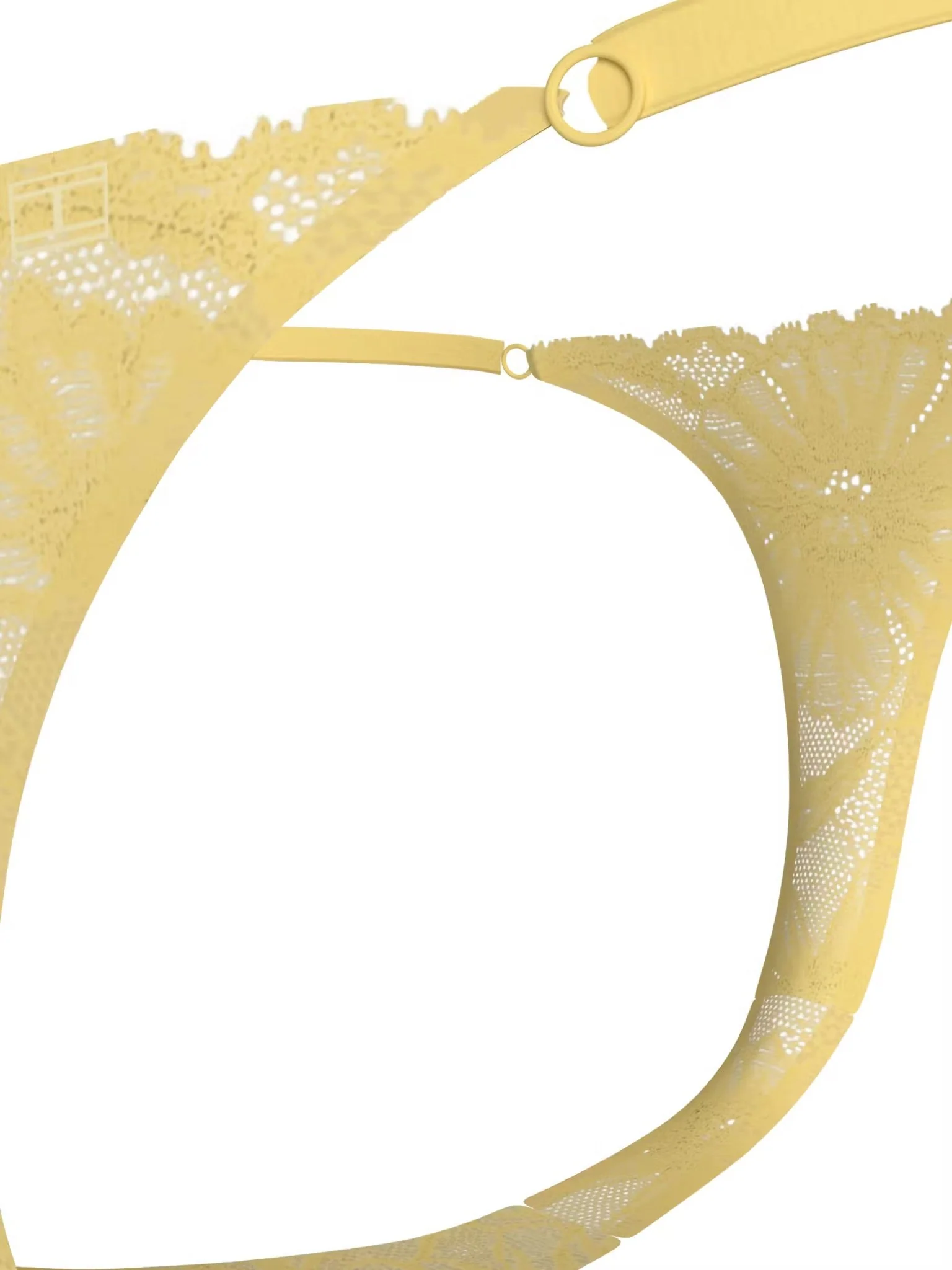 Floral Lace Tanga Thong, Citronella - Image 5