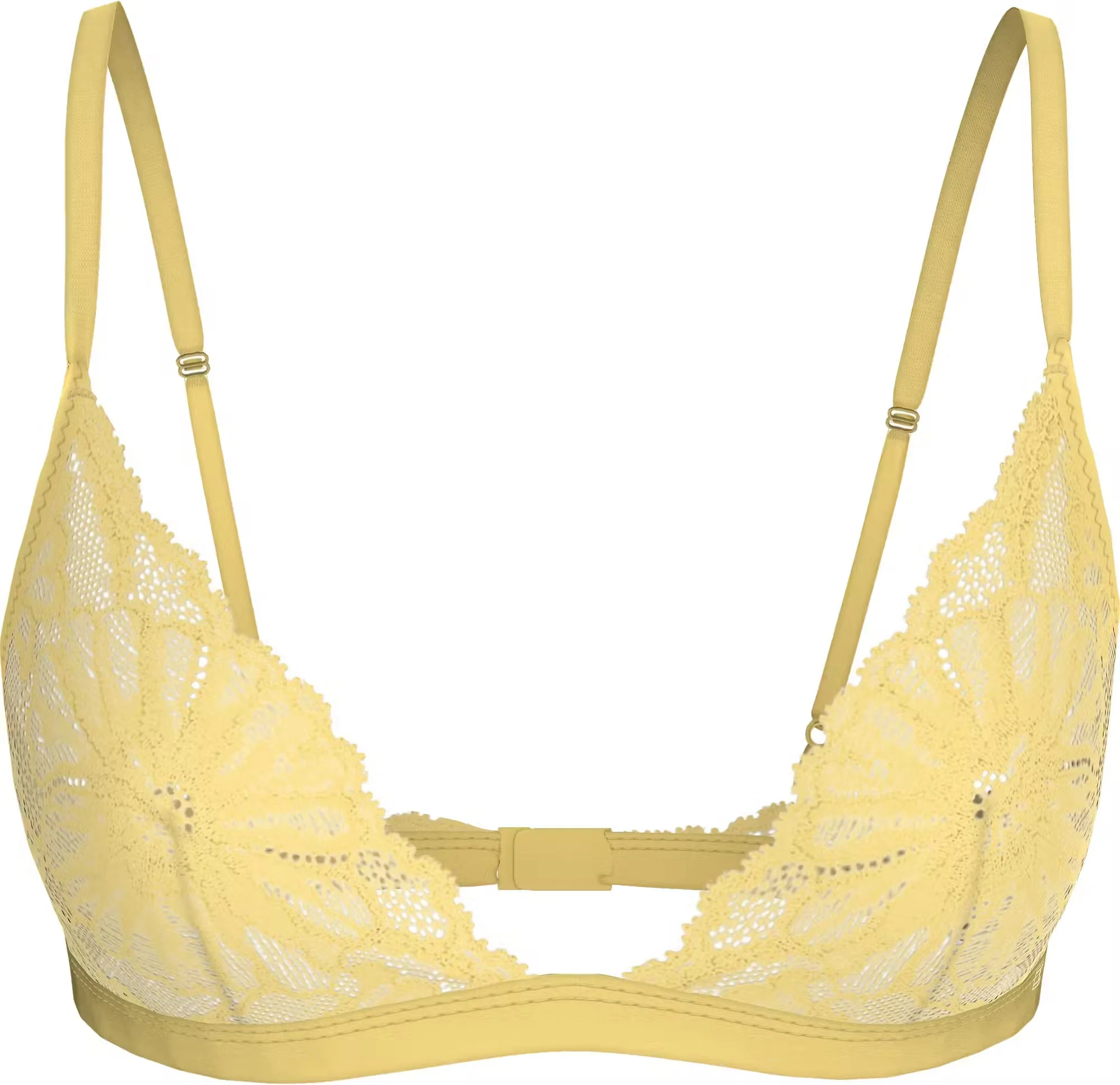 Floral Lace Triangle Bra, Citronella