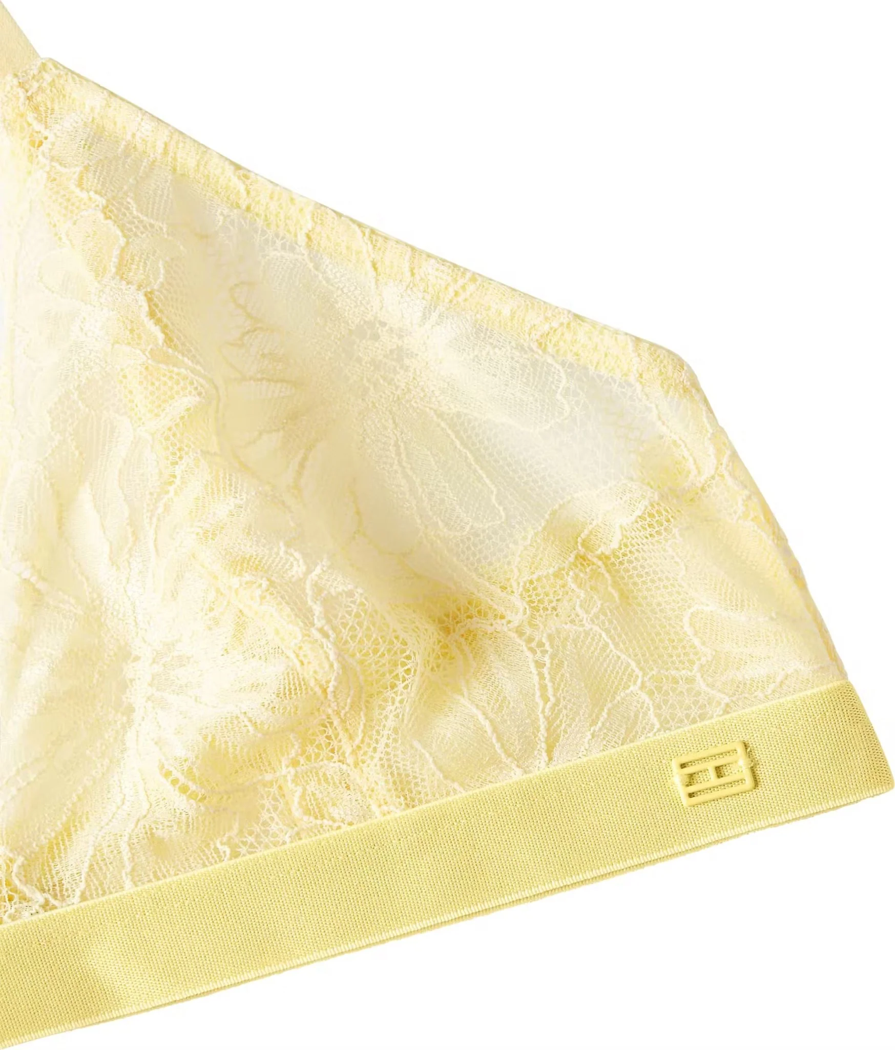 Floral Lace Triangle Bra, Citronella - Image 3