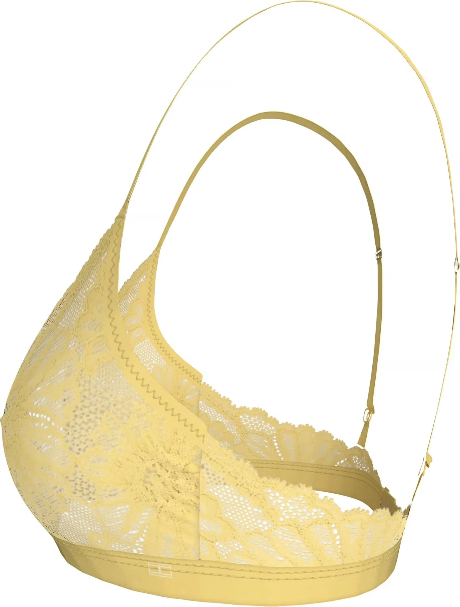 Floral Lace Triangle Bra, Citronella - Image 4