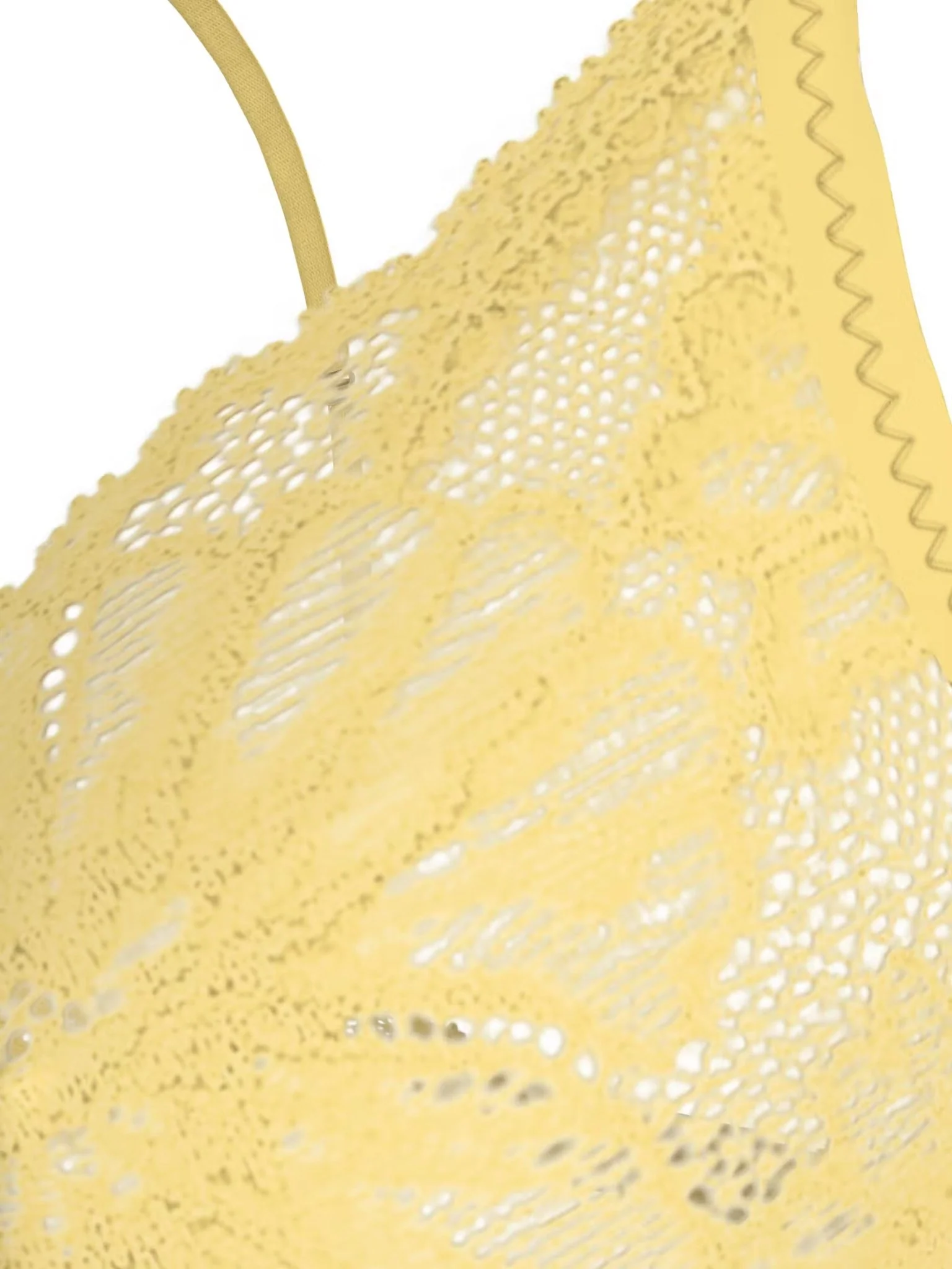 Floral Lace Triangle Bra, Citronella - Image 5