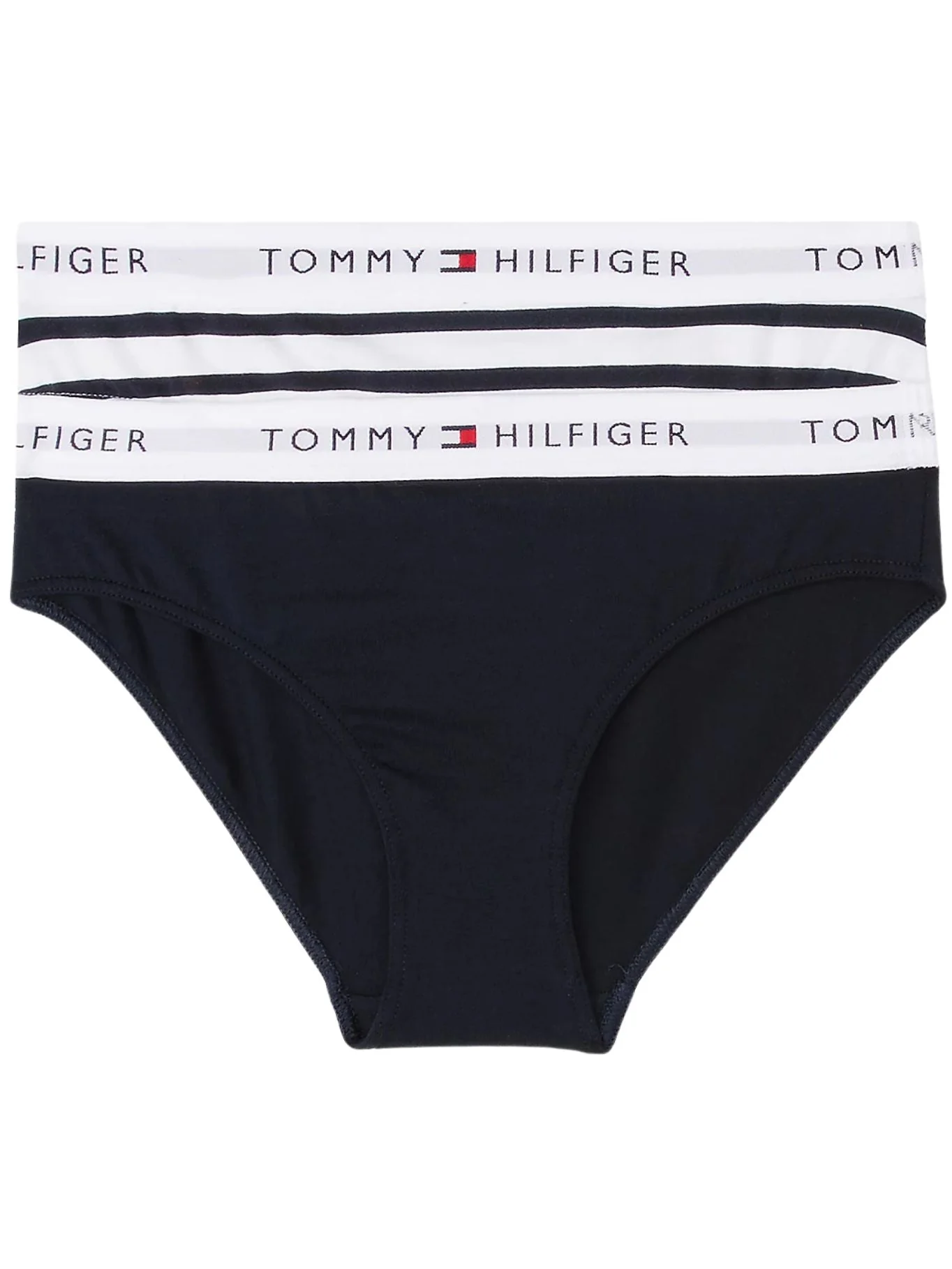 Girls 2-Pack Breton Stripe Bikini Briefs, Navy/white