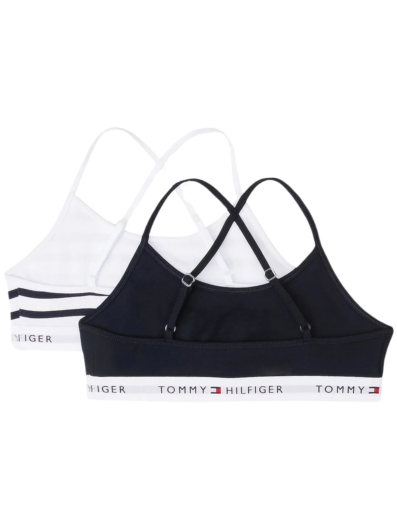 Girls 2-Pack Breton Stripe Strappy Bralette Set, Navy/white - Image 2