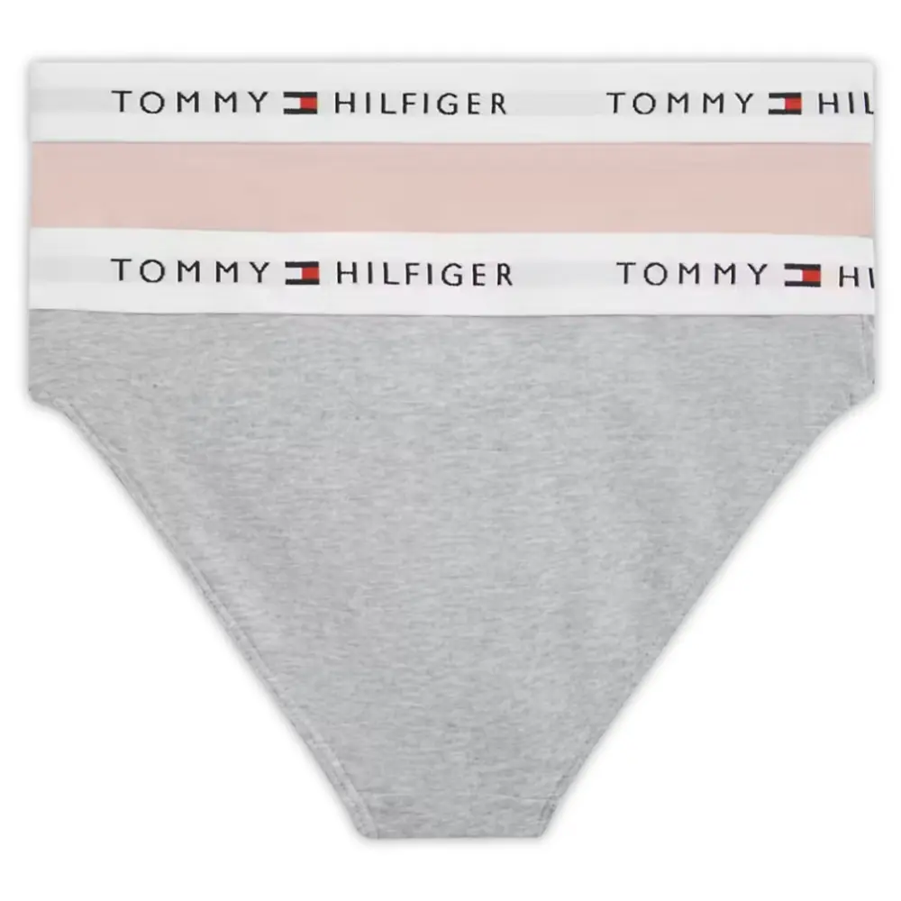 Girls 2-Pack Heritage Logo Bikini Briefs, Grey/Pink - Image 2