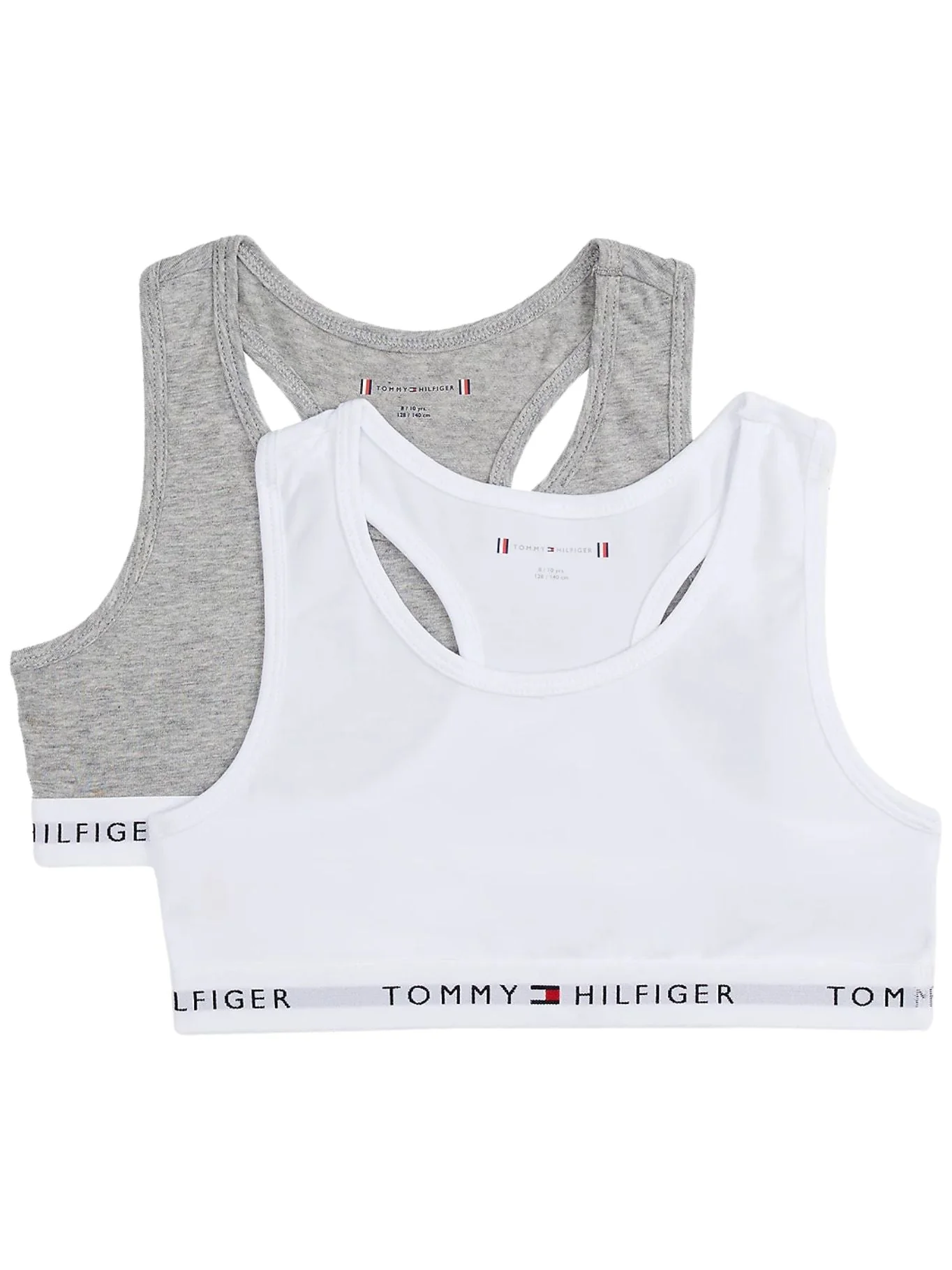 Girls 2-Pack Heritage Logo Bralette Set, Grey/White