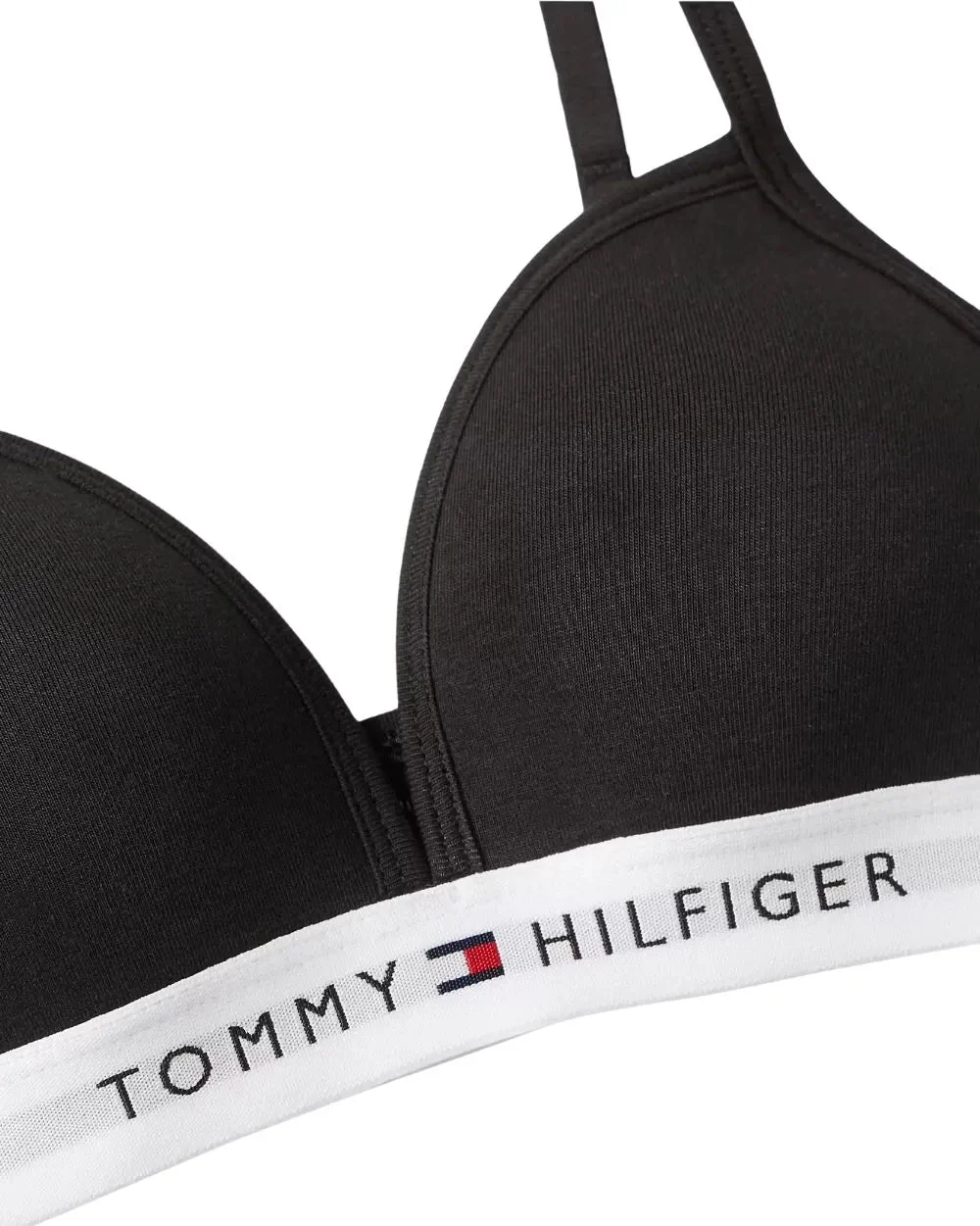 Girls Heritage Logo Fixed Foam Triangle Bra, Black - Image 3