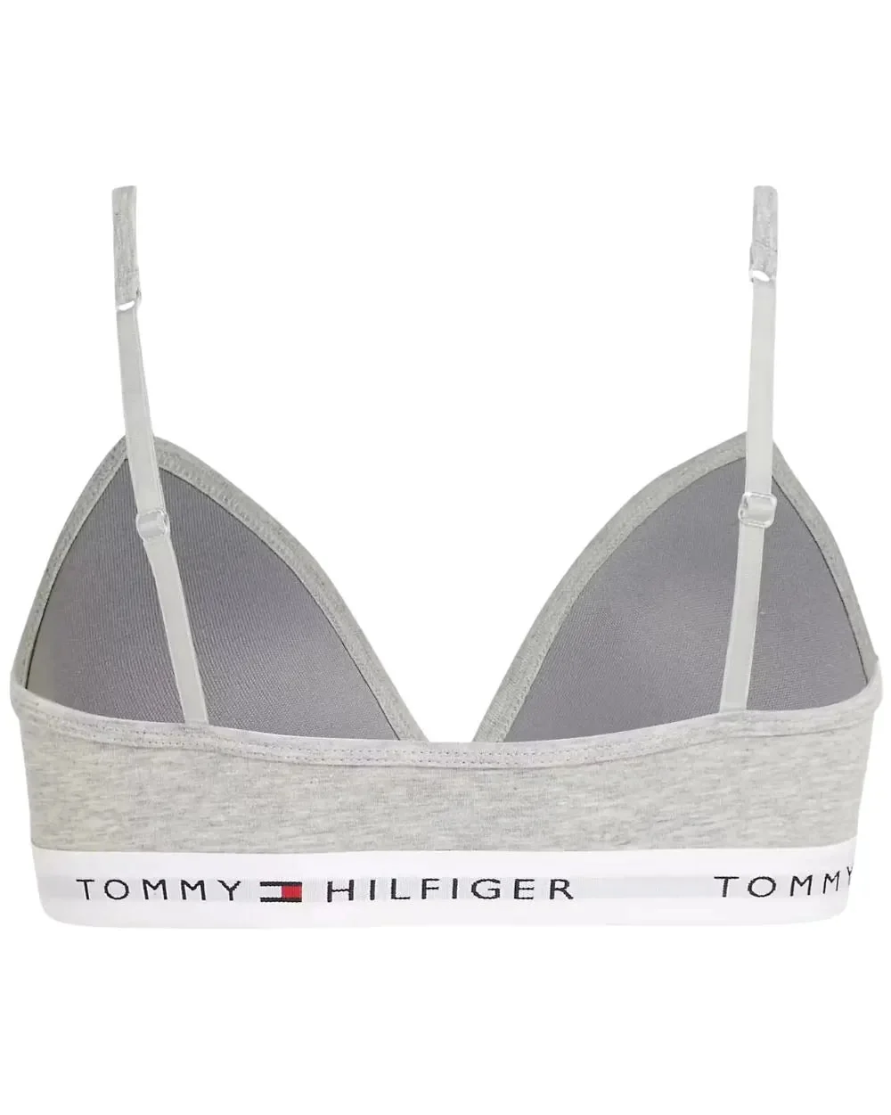 Girls Heritage Logo Fixed Foam Triangle Bra, Light Grey Heather - Image 2