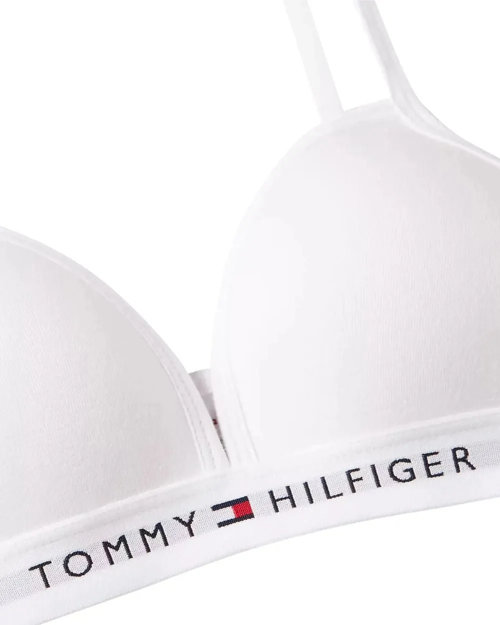 Girls Heritage Logo Fixed Foam Triangle Bra, White - Image 3