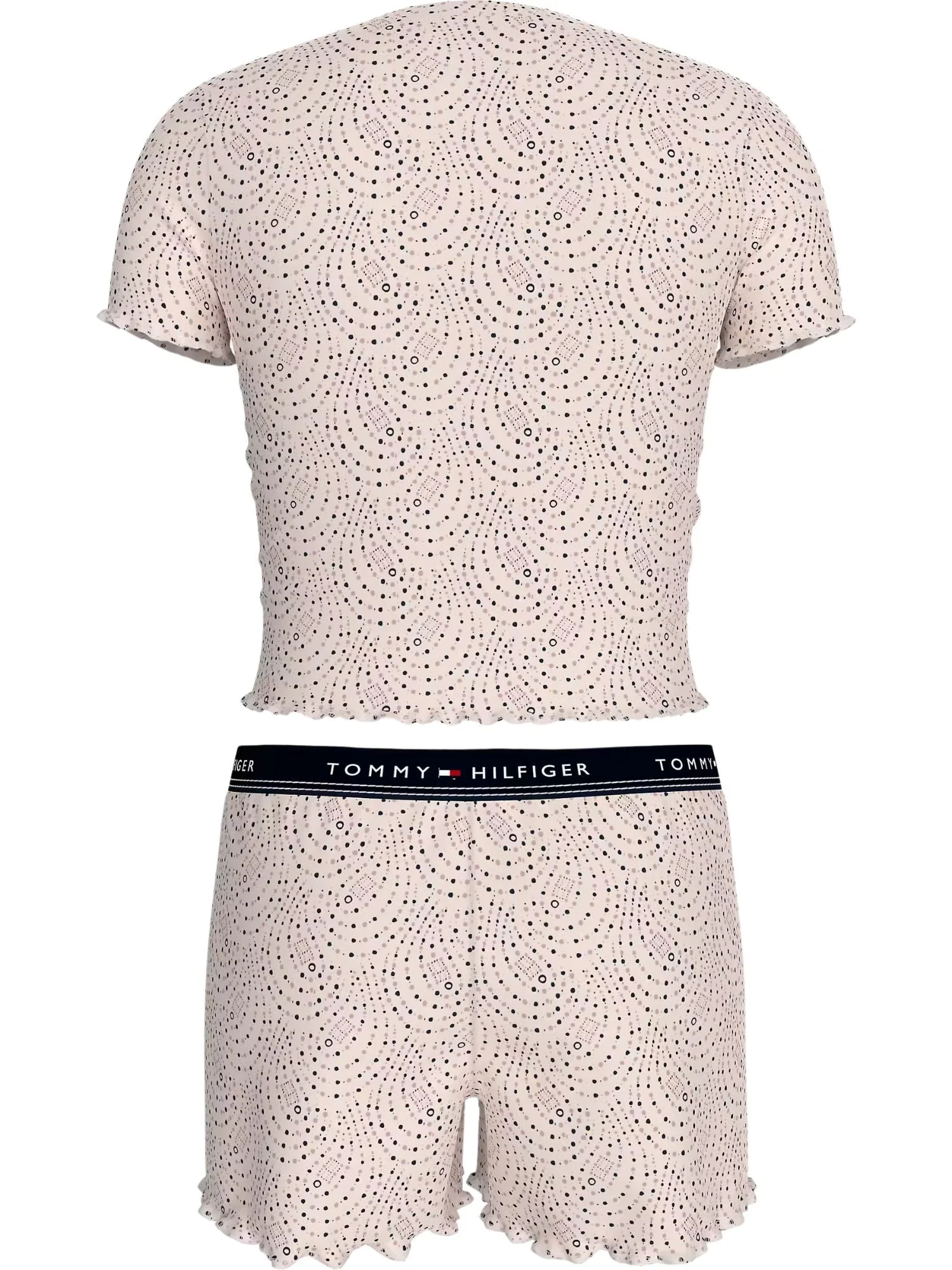 Girls Paisley Dot Short Pyjama Set, Soft Pink - Image 2