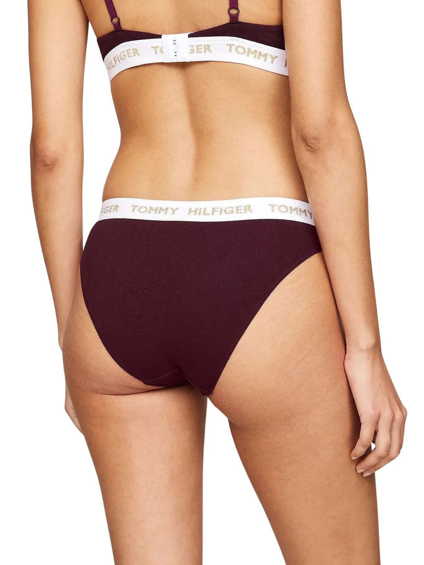 Golden Heritage Bikini Brief, Burgundy - Image 3
