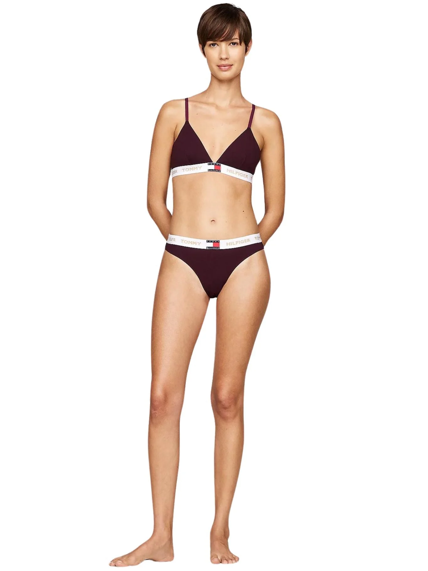Golden Heritage Bikini Brief, Burgundy - Image 5