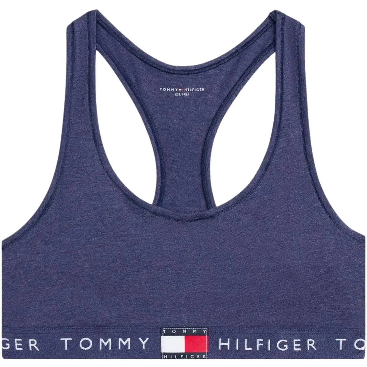 Heritage Logo Racerback Bralette, Navy Heather