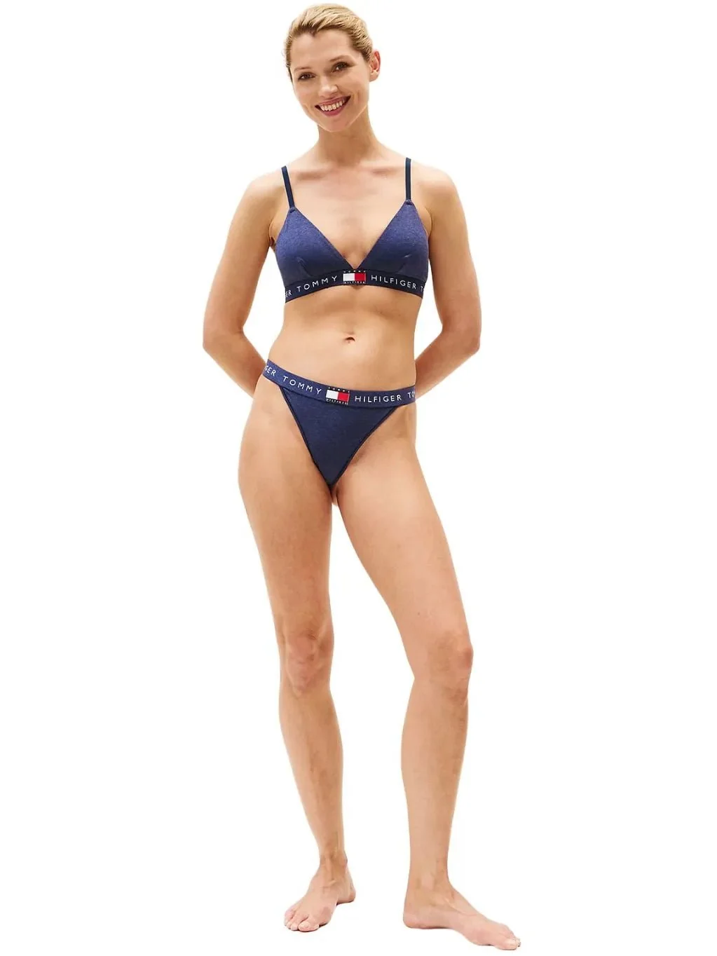 Heritage Logo RP Triangle Bra, Navy Heather - Image 5