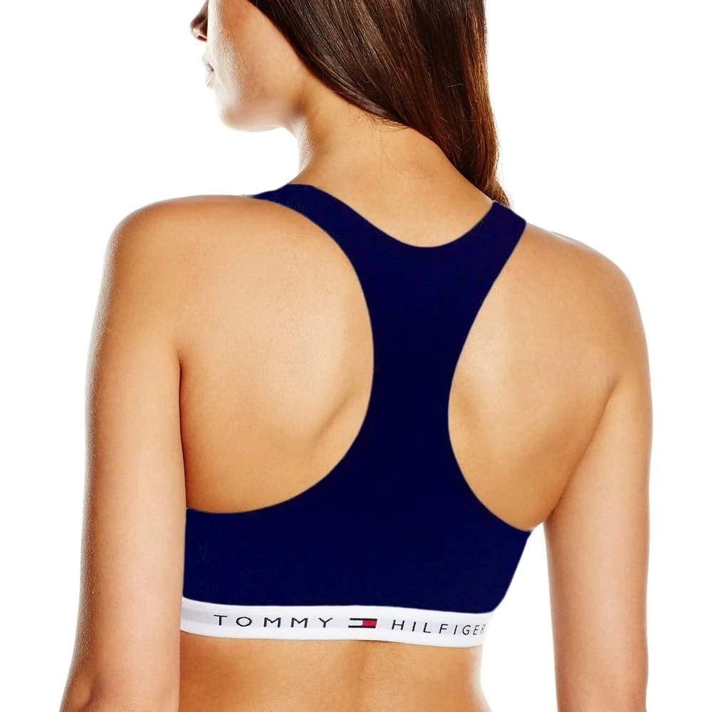 Iconic Cotton Bralette, Navy - Image 2