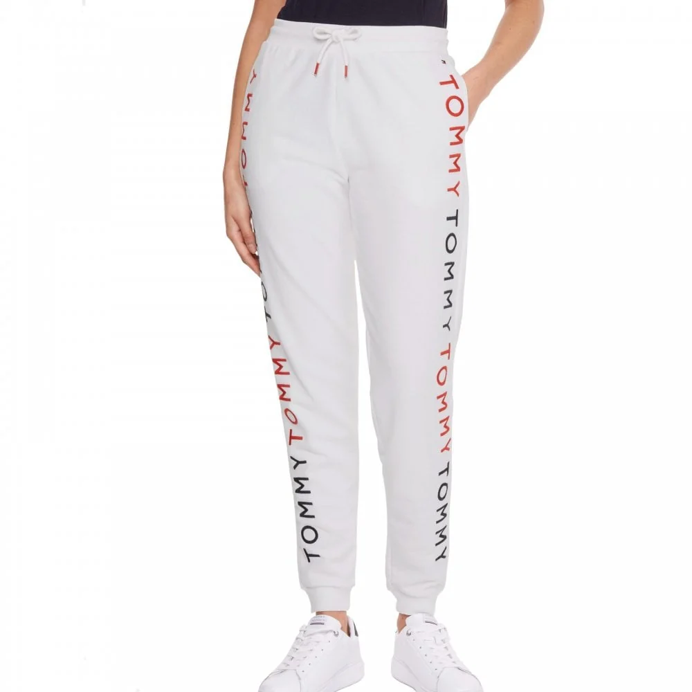 Logo Embroidered Tapered Track Pants, White - Image 3