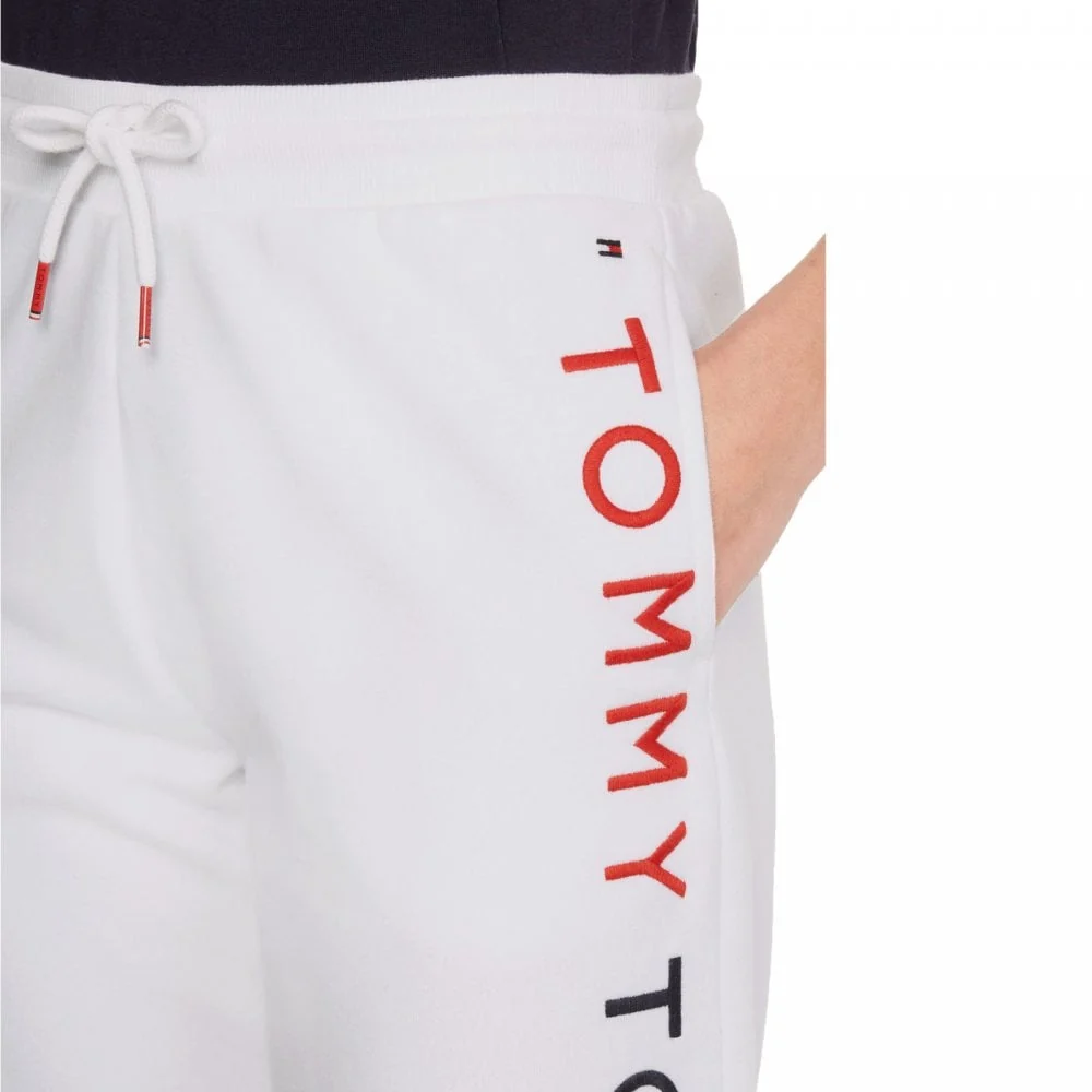 Logo Embroidered Tapered Track Pants, White - Image 5