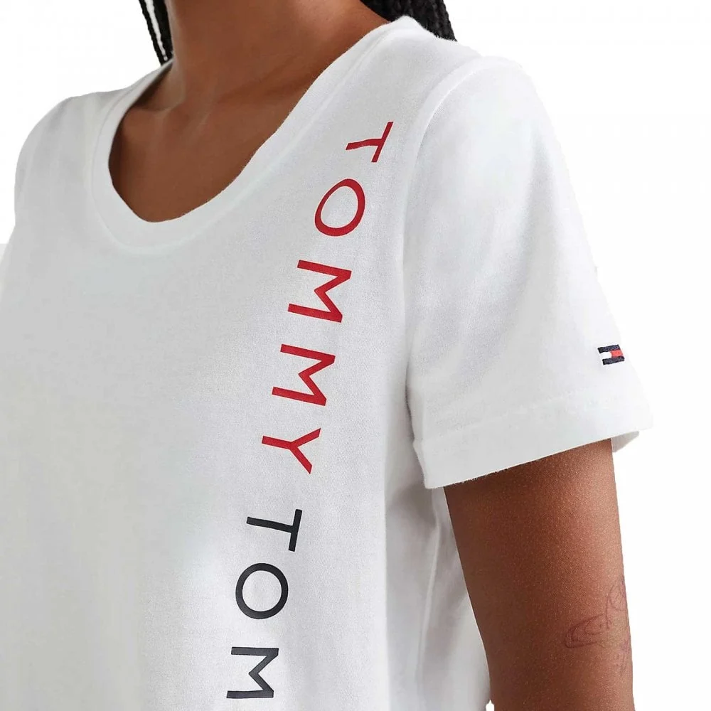 Logo Embroidery Crew Neck T-shirt, White - Image 2
