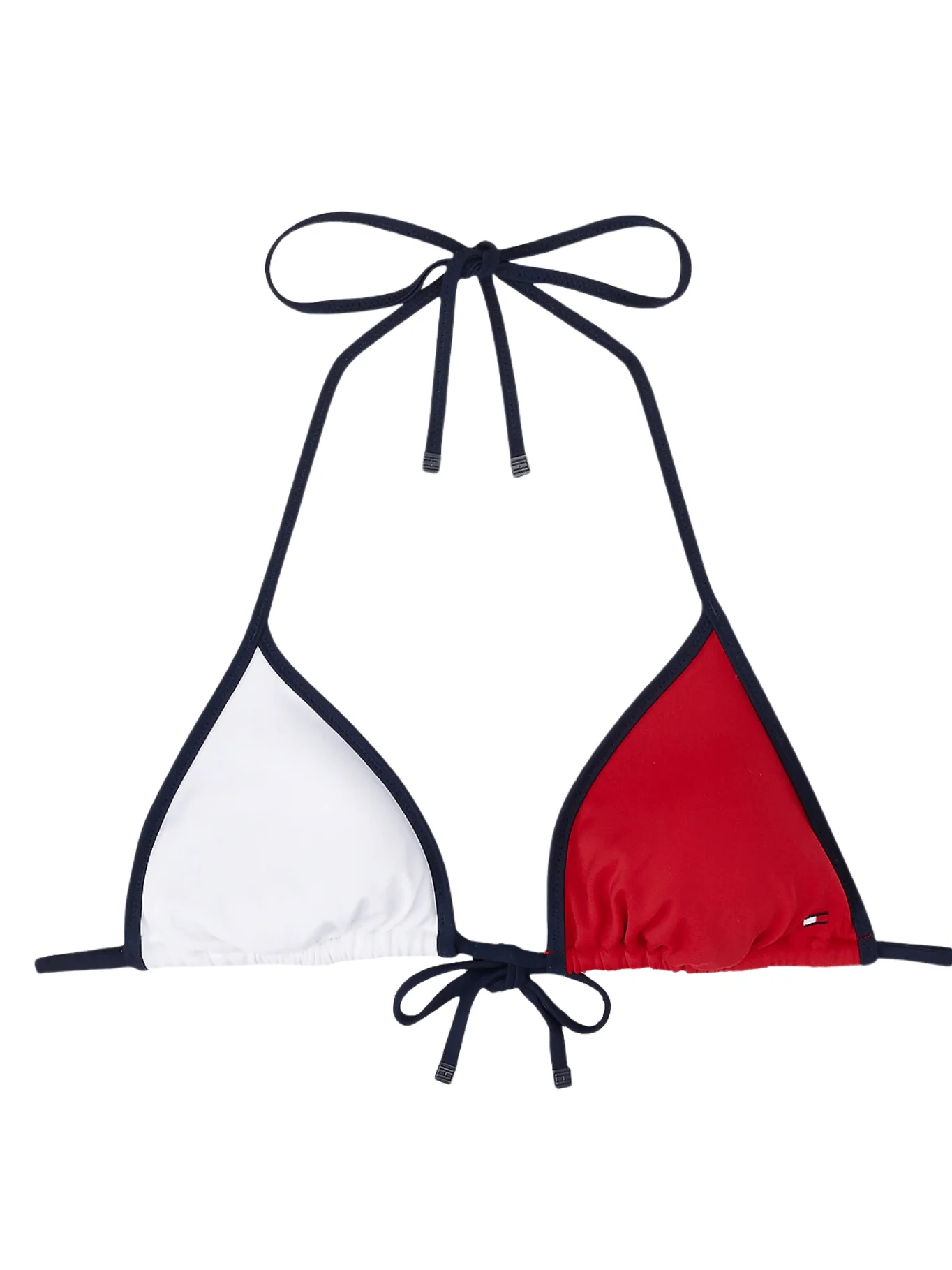Logo Flag Colours Triangle Bikini Top, Red/White