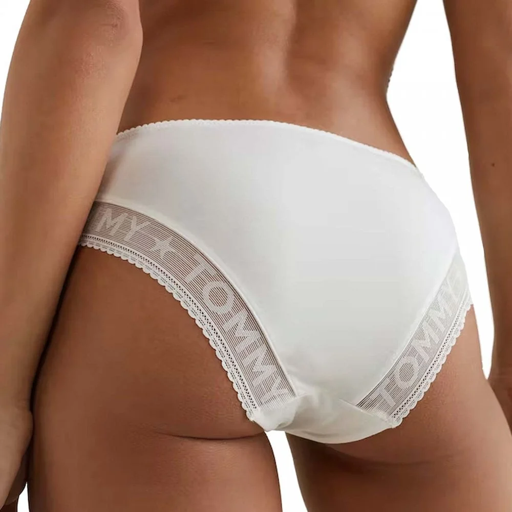 Logo Lace Bikini Briefs, White - Image 3