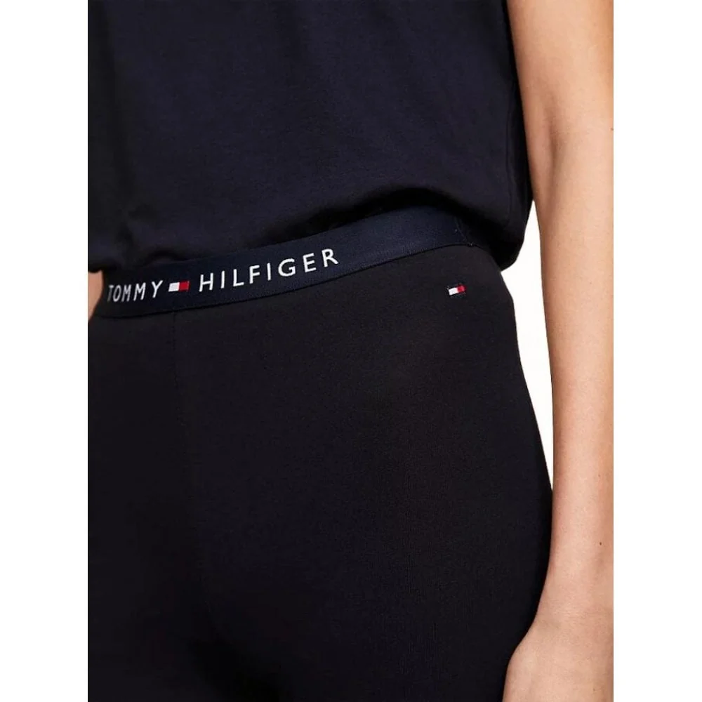 Logo Waistband Organic Cotton Leggings, Navy - Image 3