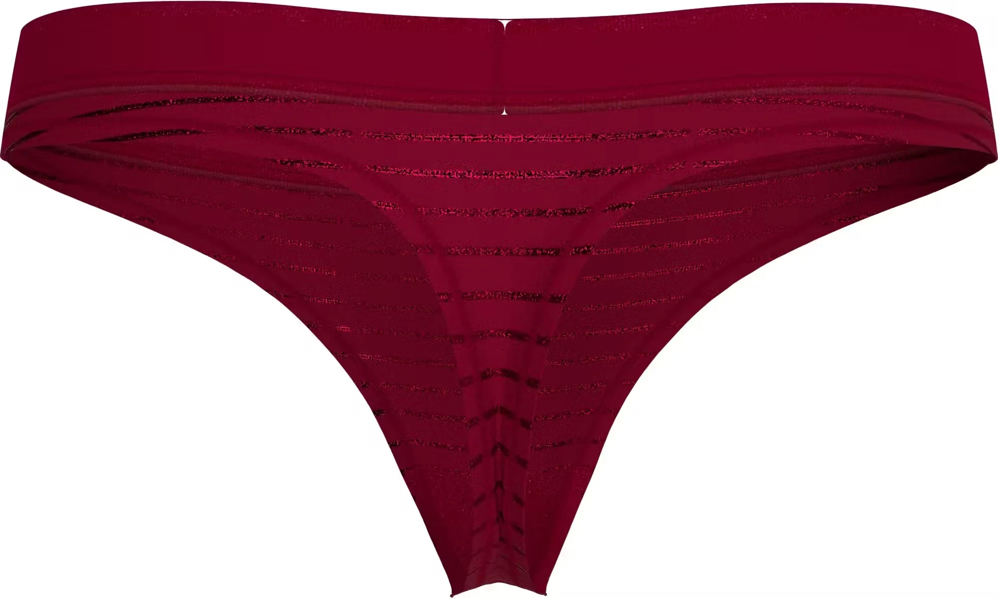 Lurex Pinstripe Thong, Deep Rouge - Image 2