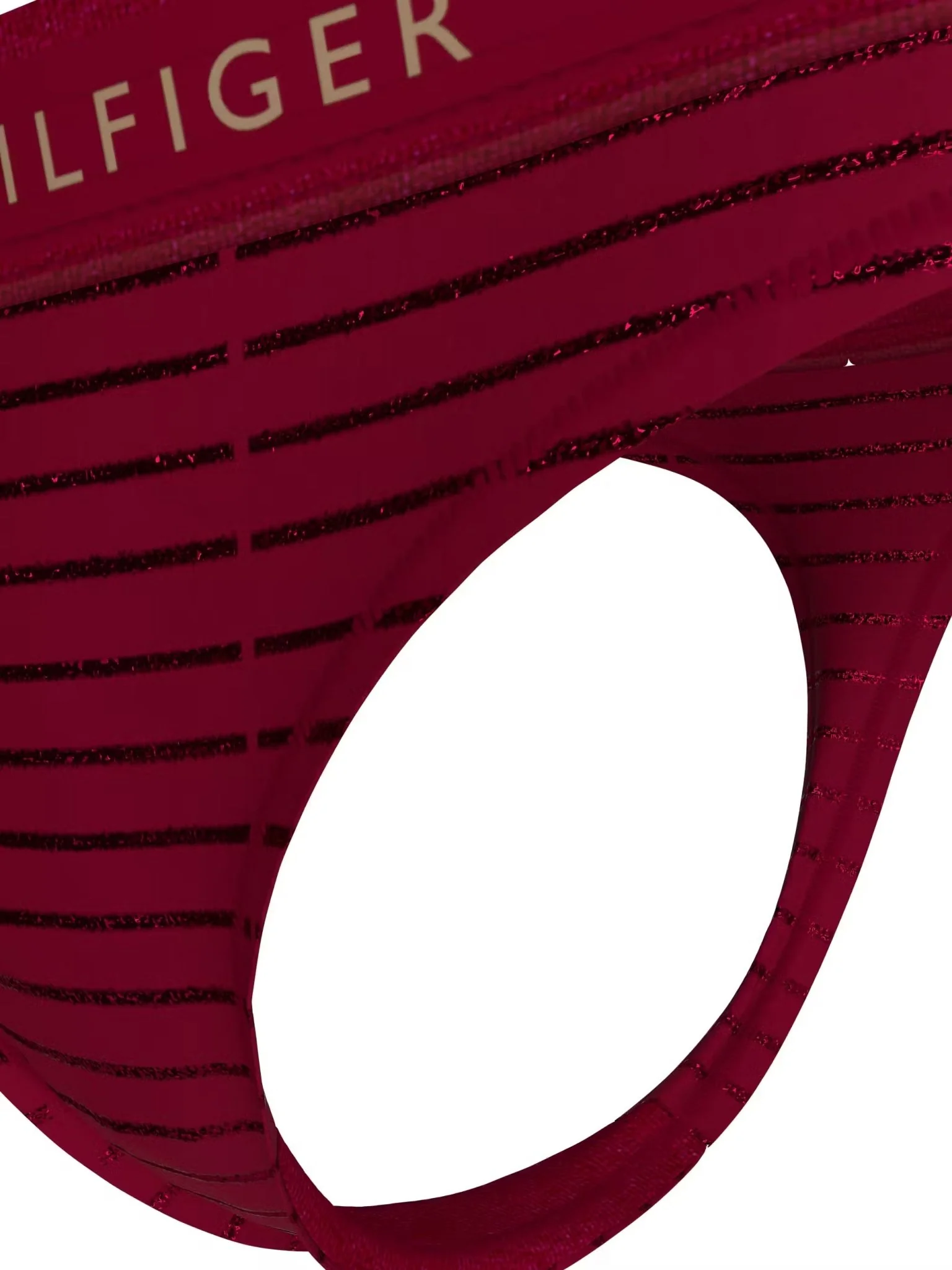 Lurex Pinstripe Thong, Deep Rouge - Image 3