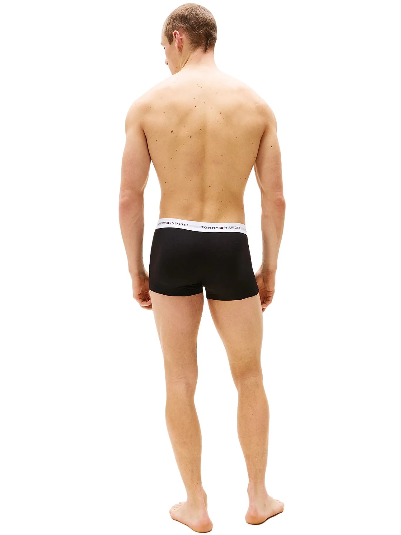 3-Pack Signature Cotton Boxer Trunks, Black w/ white waistbands - Image 3
