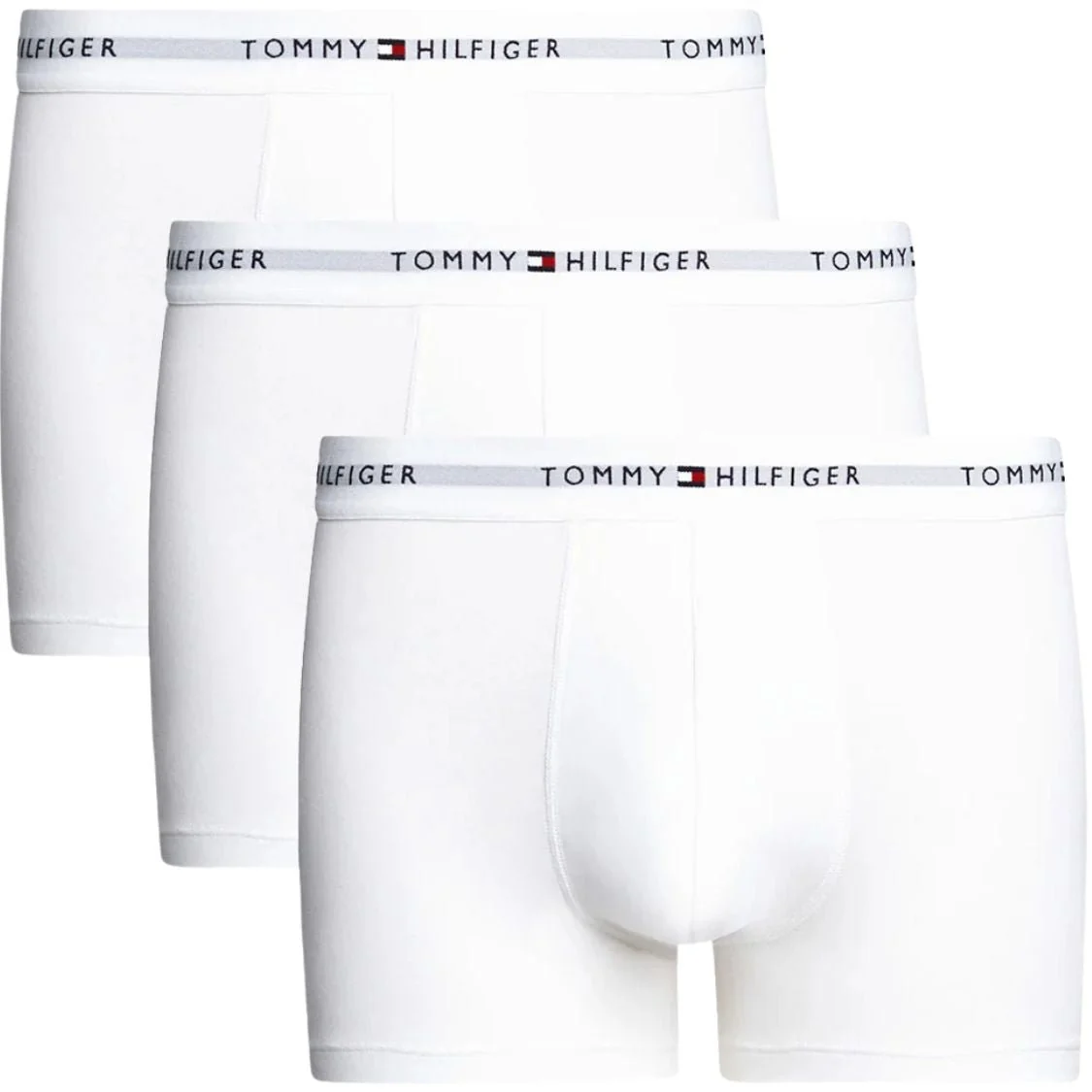 3-Pack Signature Cotton Boxer Trunks, White