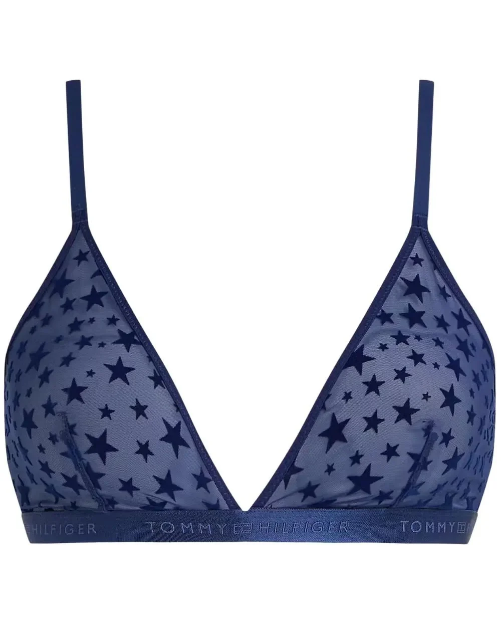 Mesh Stars Triangle Bra Gift Set, Preppy Navy