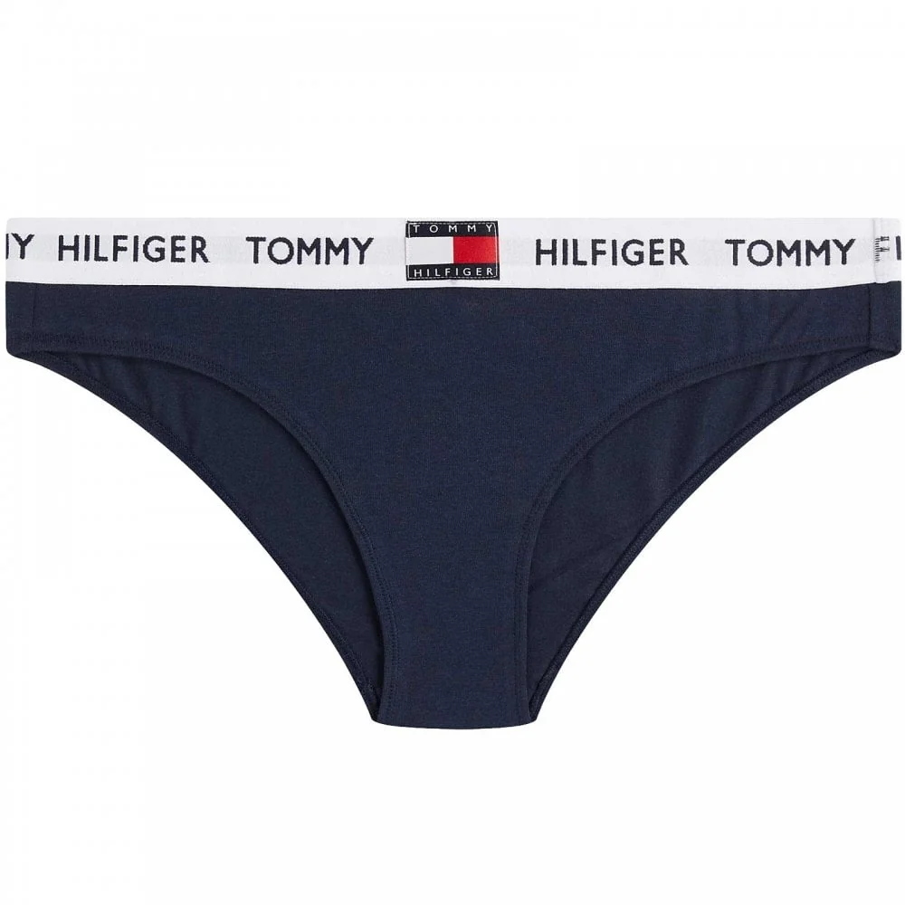 Organic Cotton Logo Bikini Brief, Navy Blazer