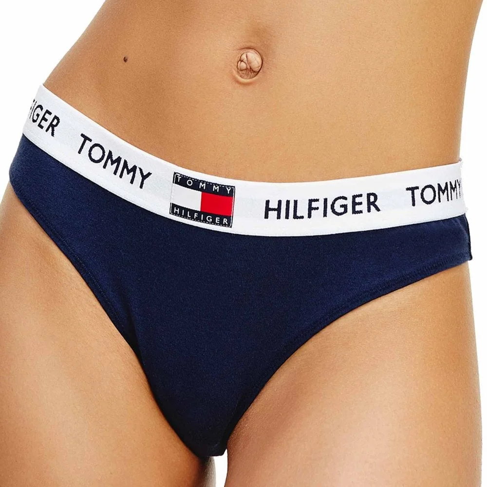 Organic Cotton Logo Bikini Brief, Navy Blazer - Image 2