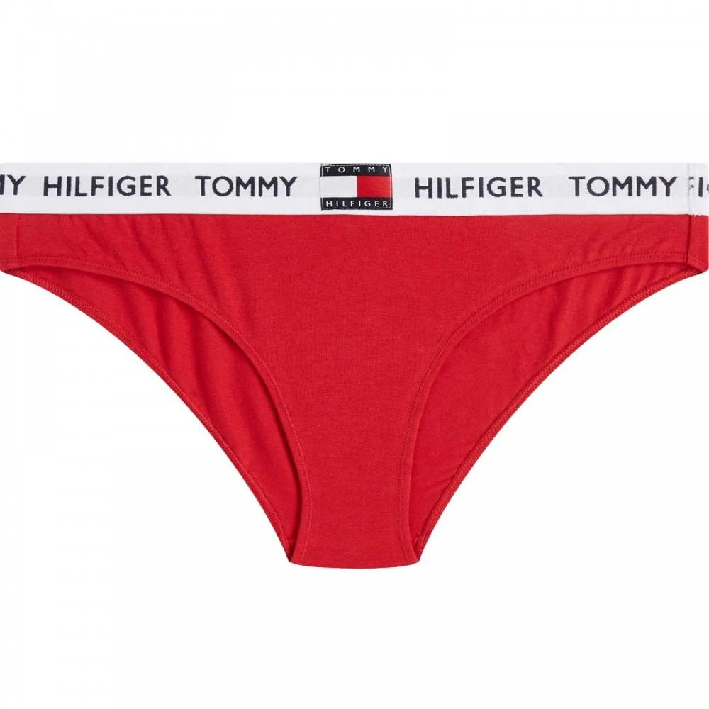 Organic Cotton Logo Bikini Brief, Tango Red