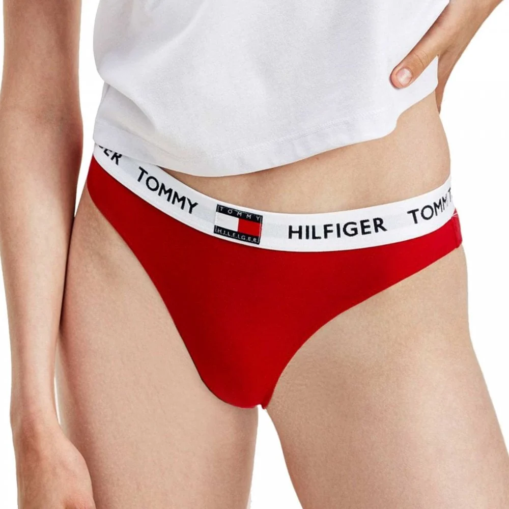 Organic Cotton Logo Bikini Brief, Tango Red - Image 2