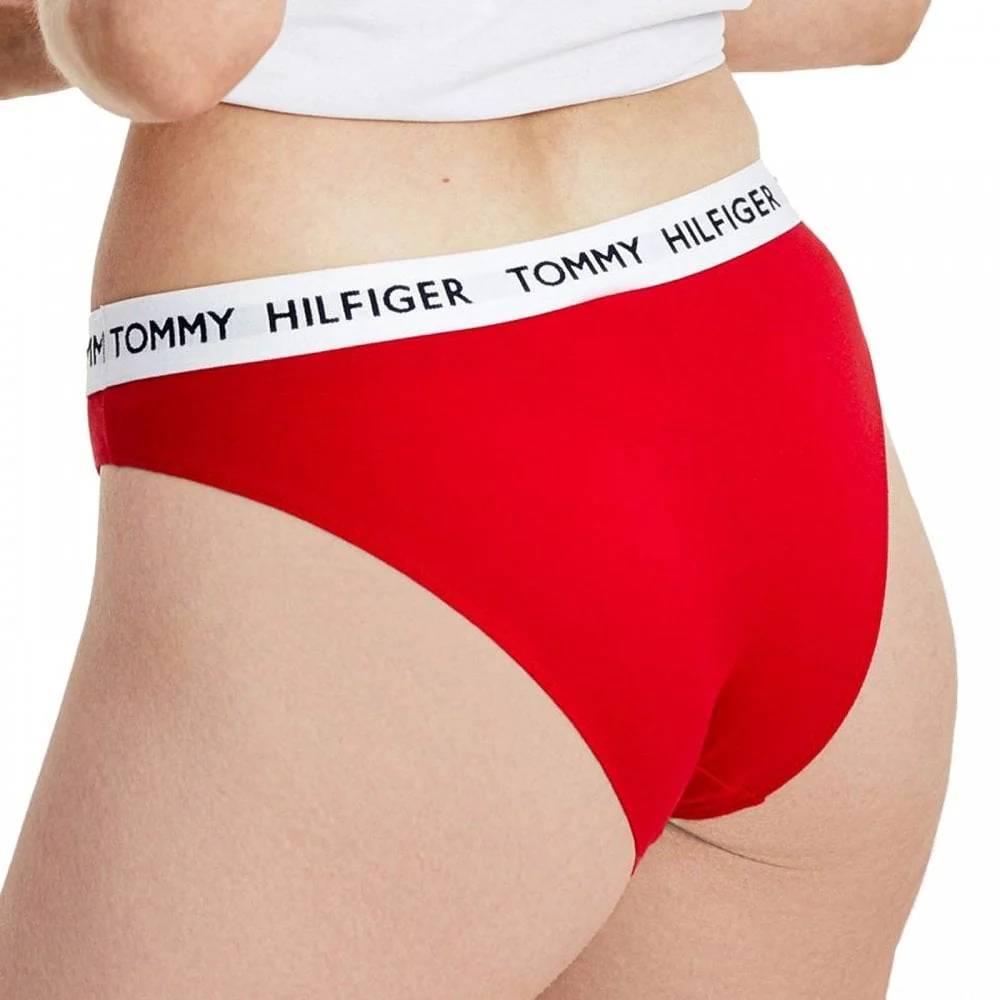 Organic Cotton Logo Bikini Brief, Tango Red - Image 3