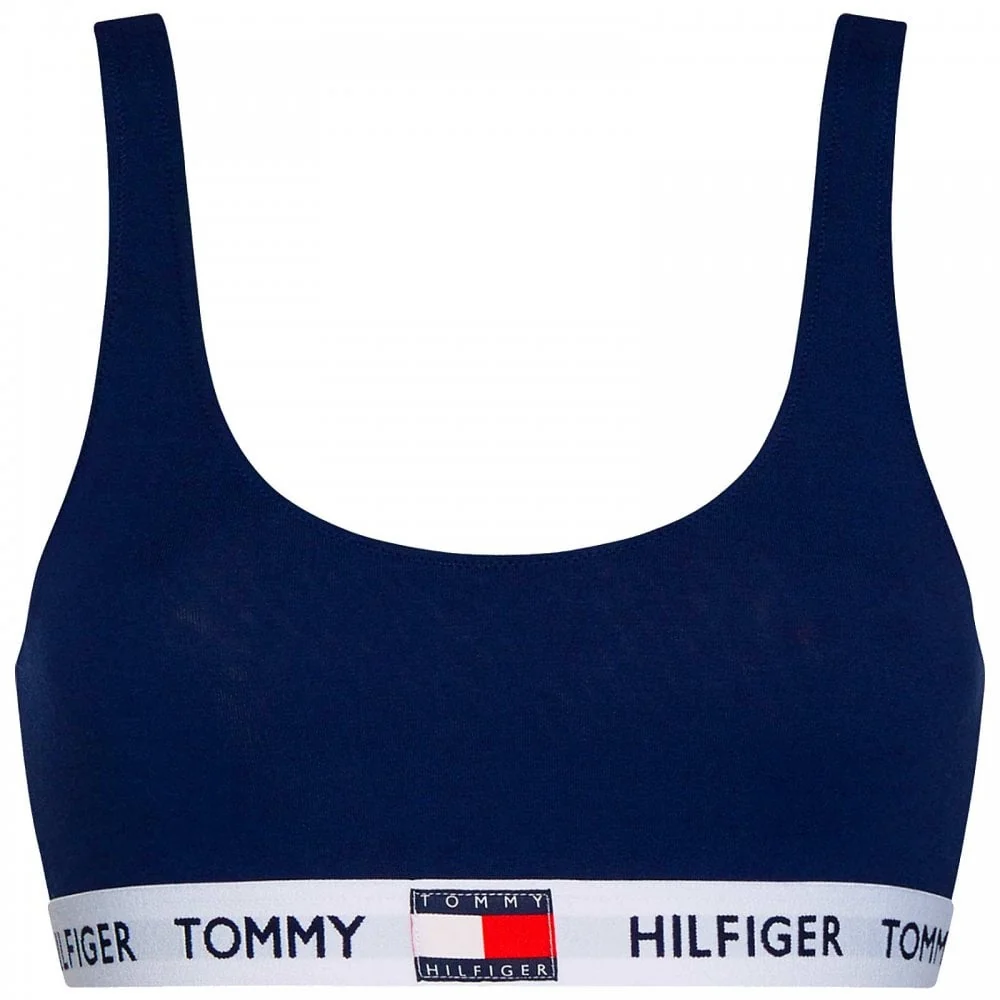 Organic Cotton Logo Bralette, Navy Blazer