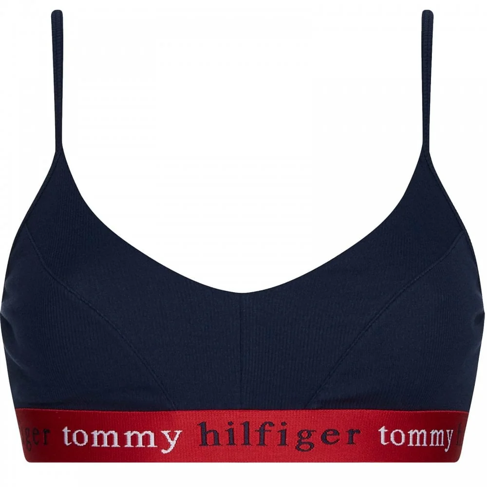 Organic Cotton String Bralette, Navy Blazer