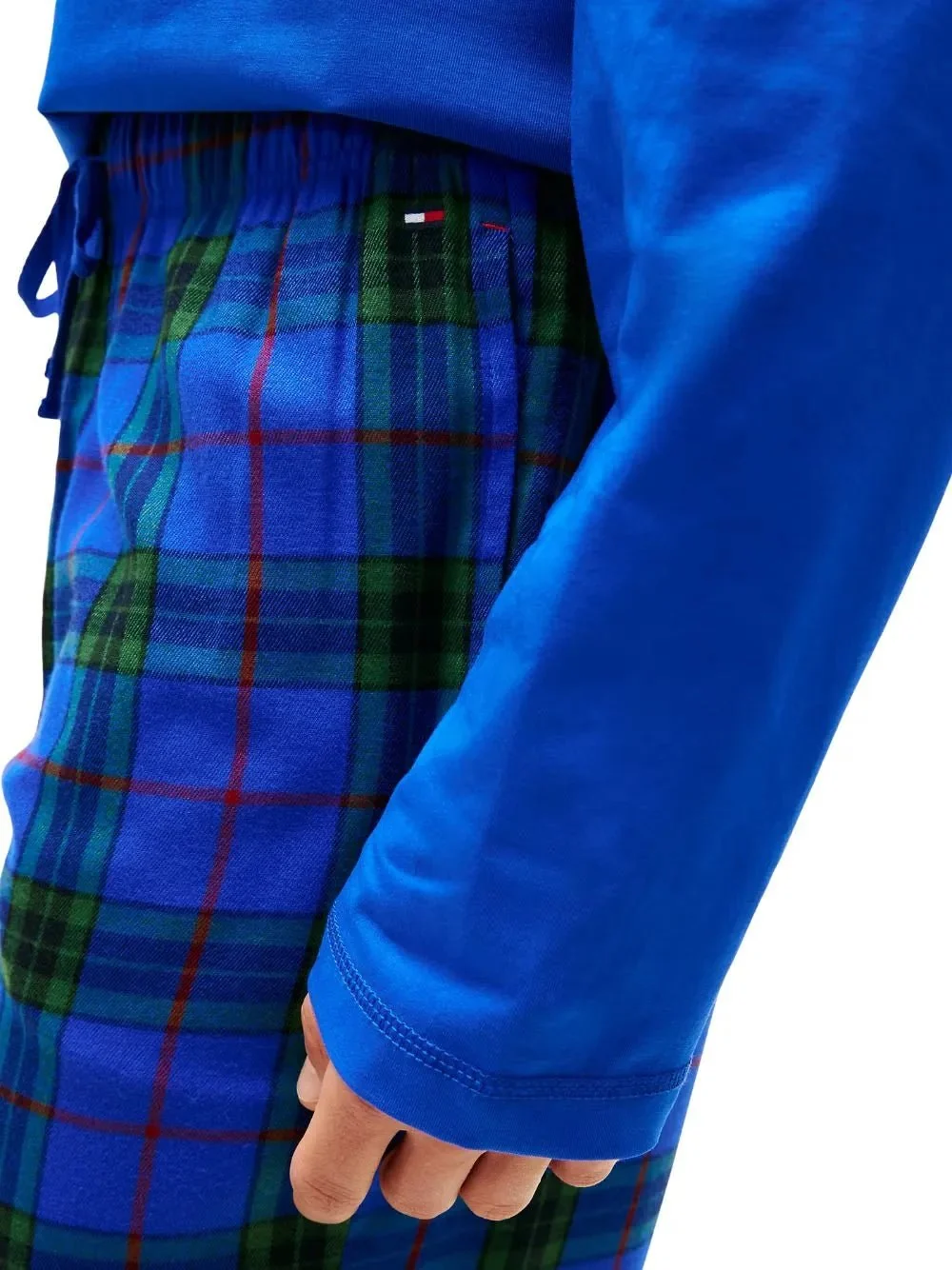 Plaid Check Pyjamas & Slippers Gift Set, Noble Blue - Image 5