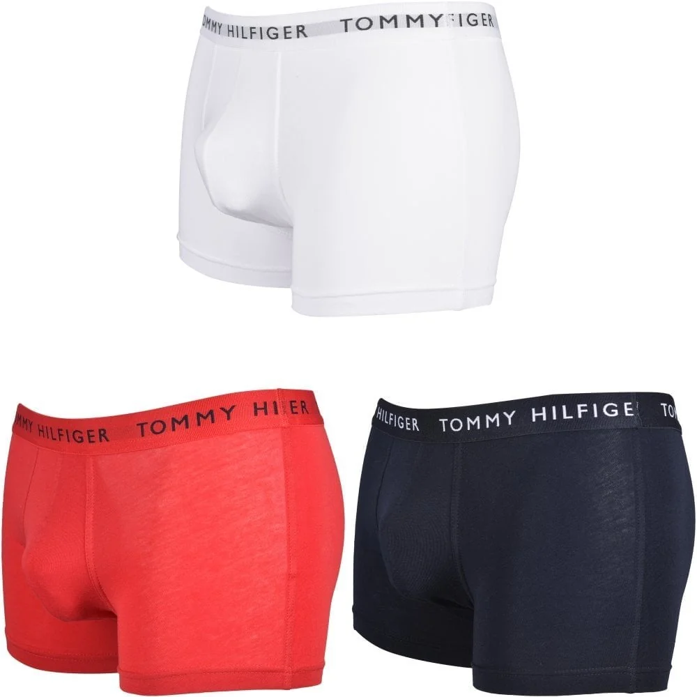 3-Pack Premium Essential Logo Boxer Trunks, Navy/White/Red - Image 6