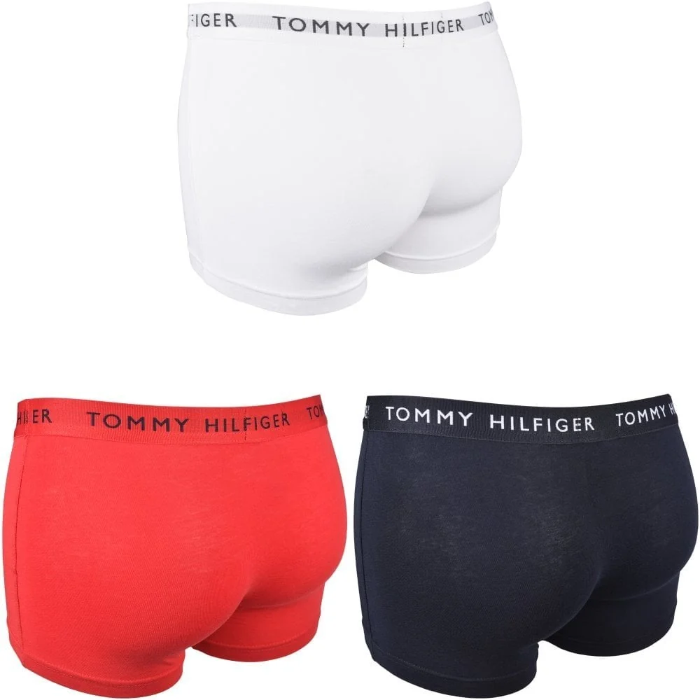 3-Pack Premium Essential Logo Boxer Trunks, Navy/White/Red - Image 7