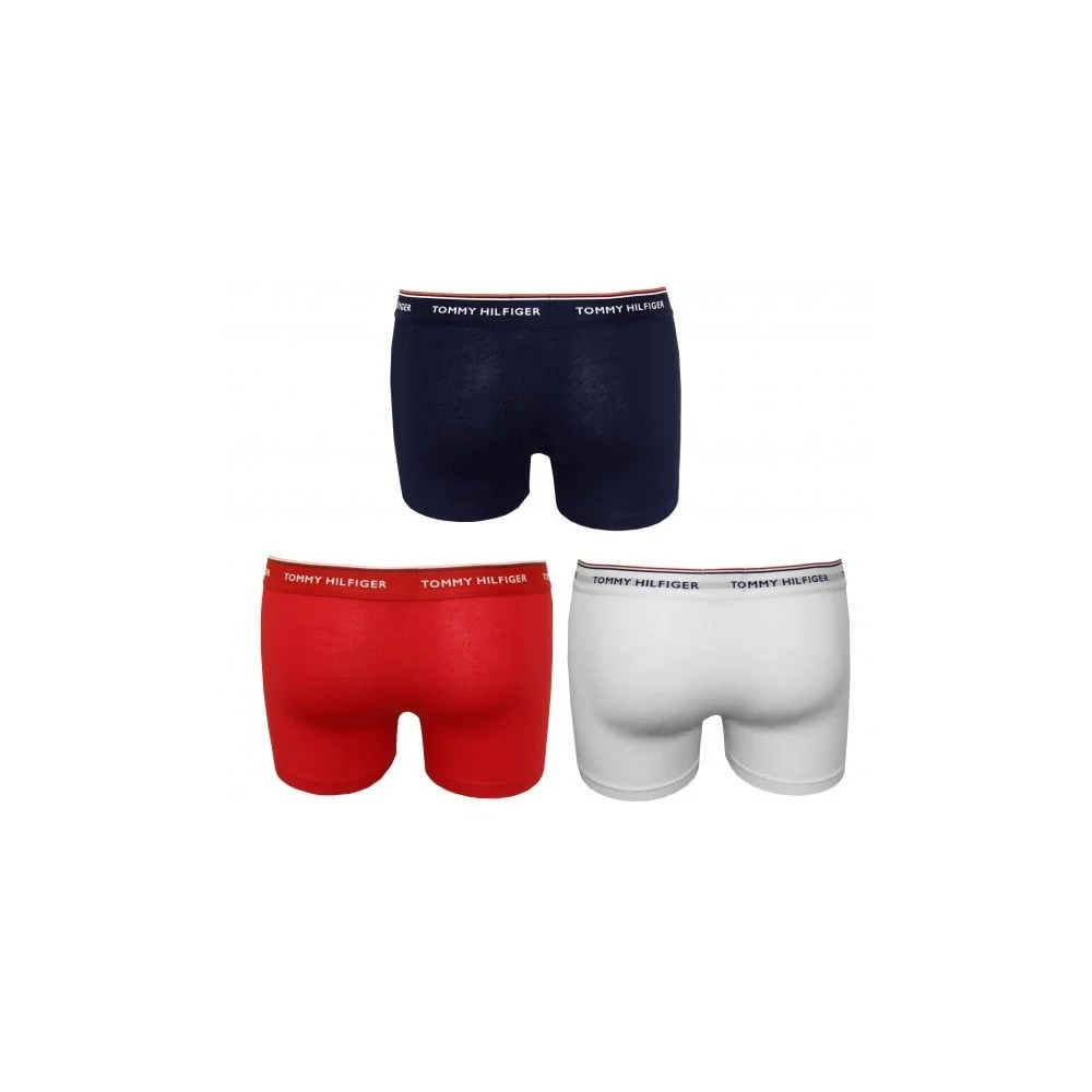 3-Pack Premium Essentials Boxer Trunks, Red/White/Navy - Image 3