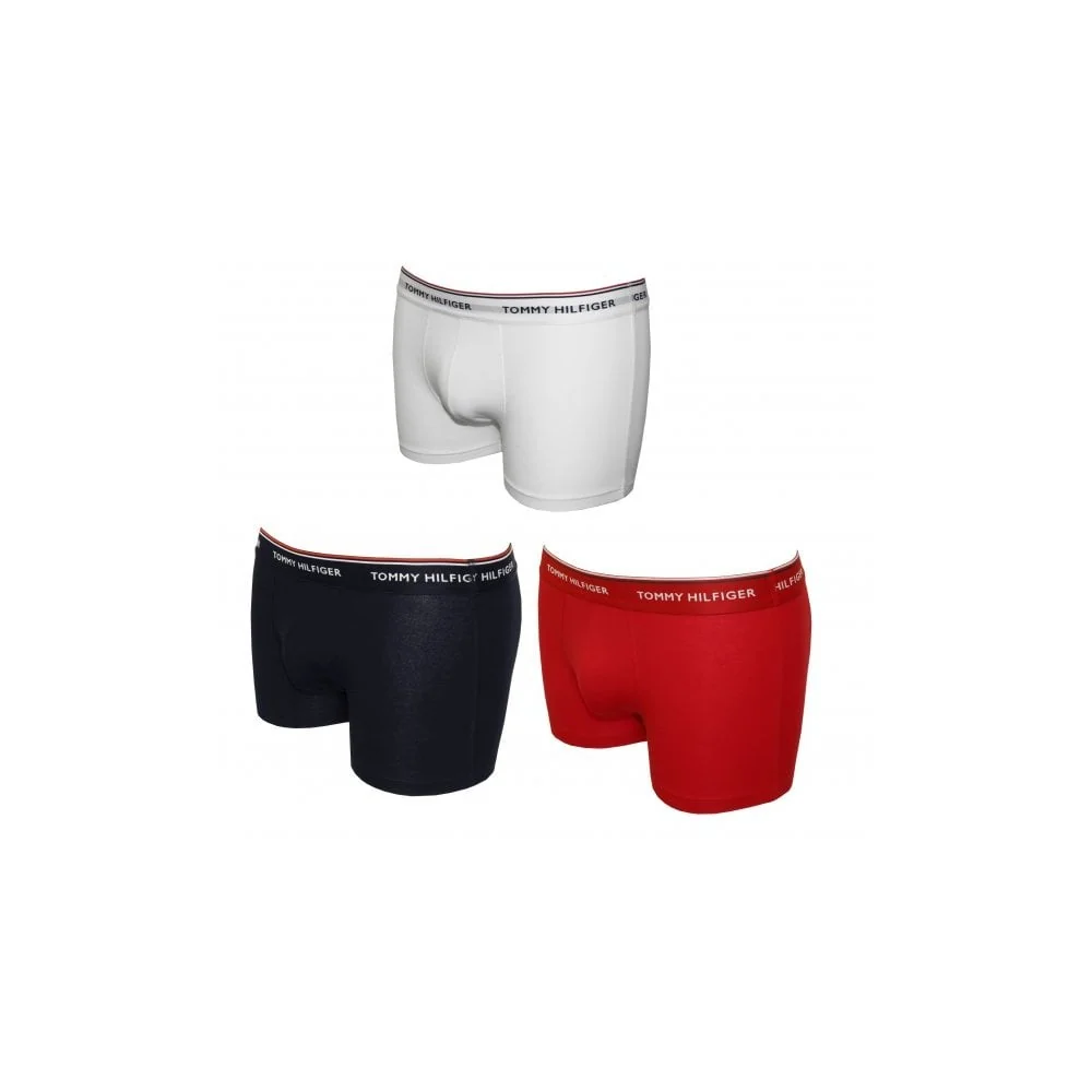 3-Pack Premium Essentials Boxer Trunks, Red/White/Navy - Image 4