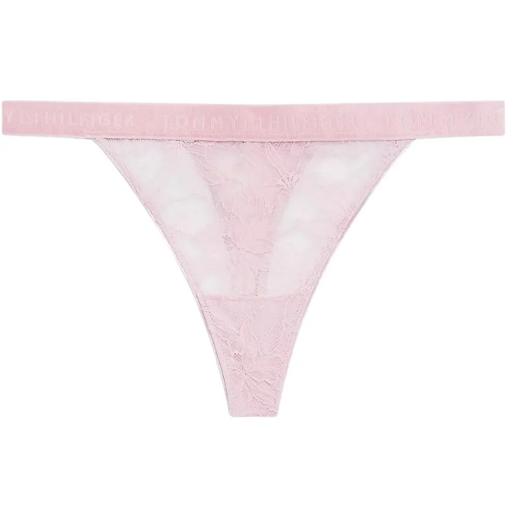 Repeat Logo Floral Lace Tanga Thong, Bonita Pink - Image 2