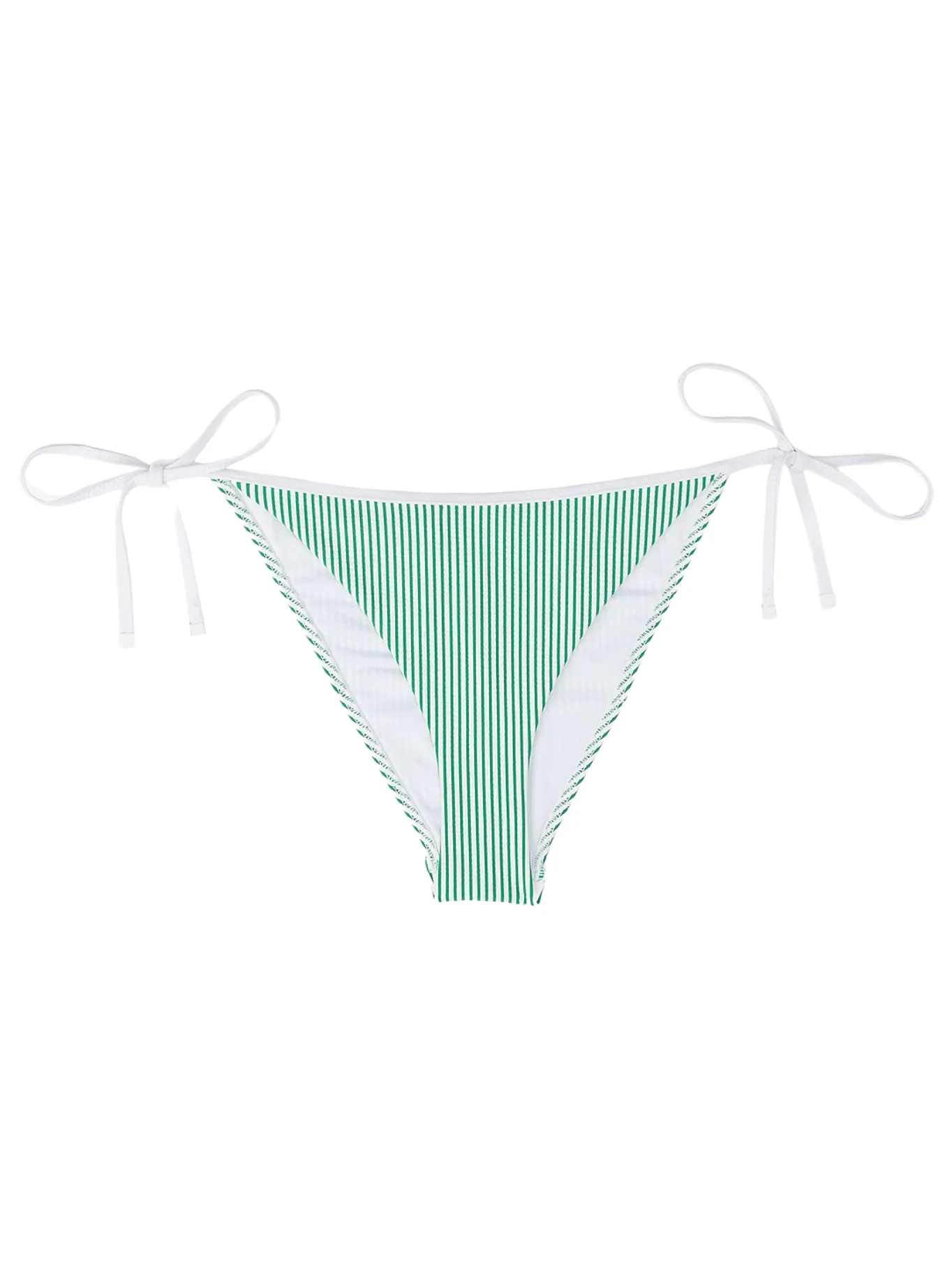 Seersucker Stripe Bikini Bottoms, Radiant Green