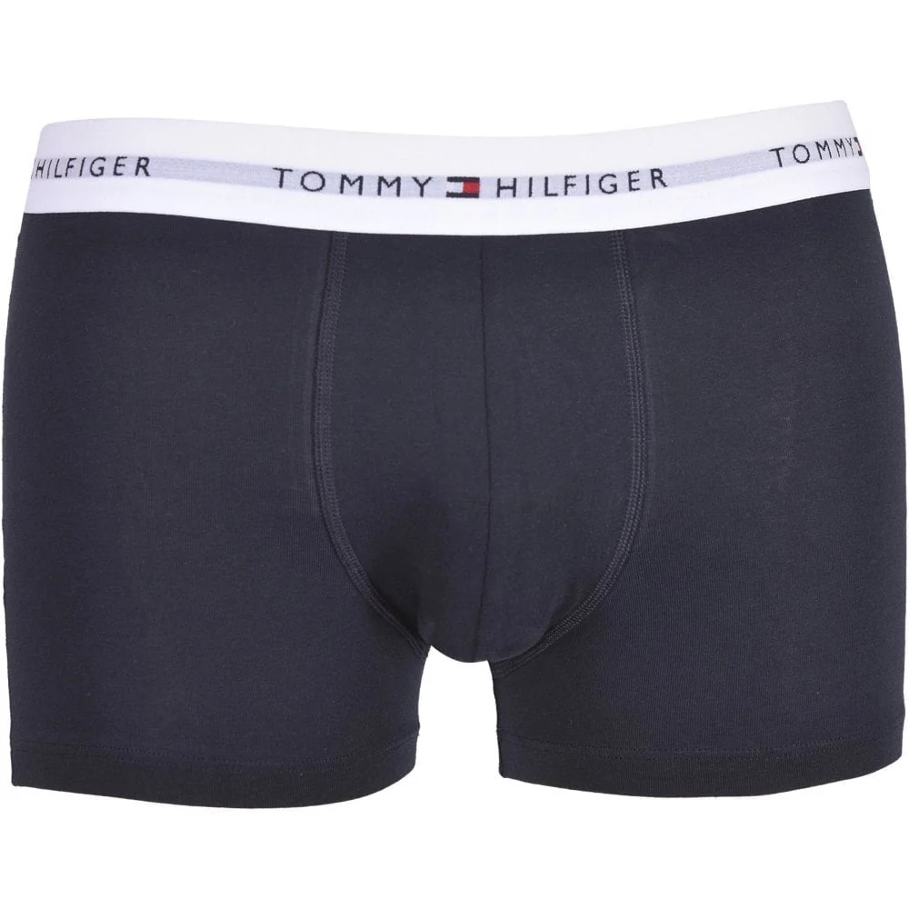 3-Pack Signature Cotton Boxer Trunks, Navy/White/Red - Image 2