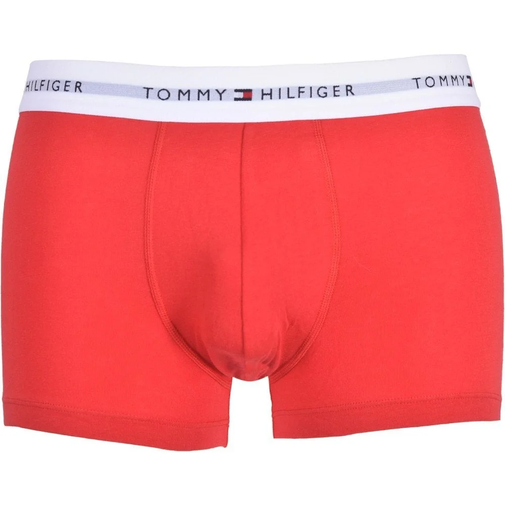 3-Pack Signature Cotton Boxer Trunks, Navy/White/Red - Image 3