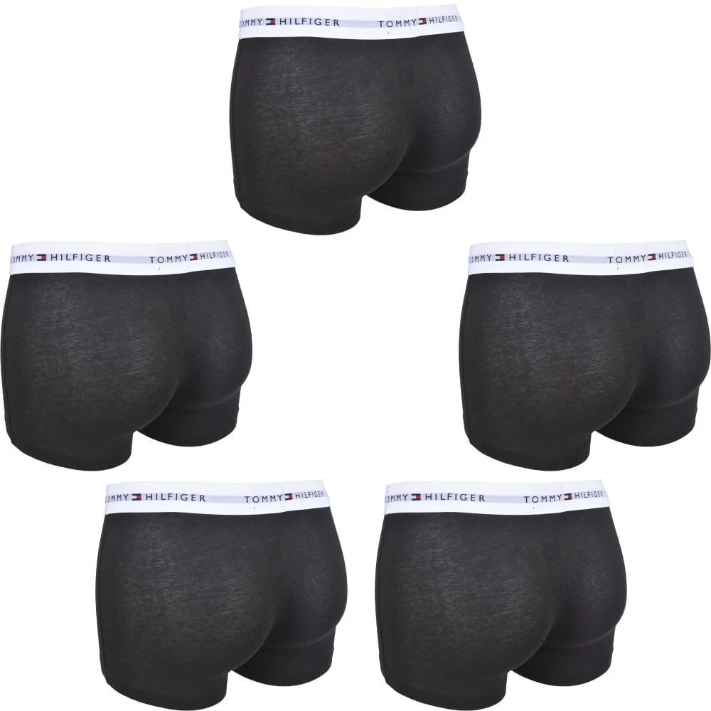 5-Pack Signature Cotton Boxer Trunks, Black/white - Image 4