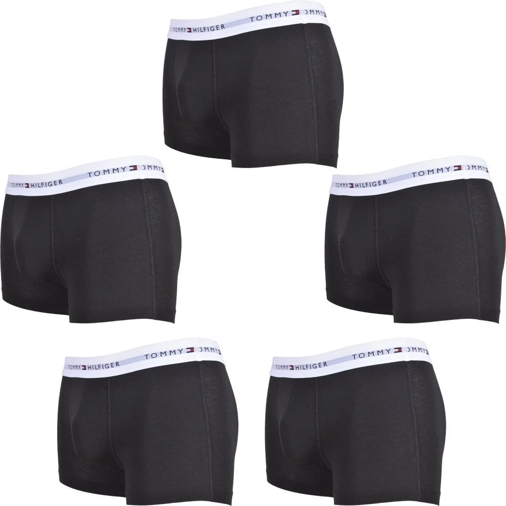 5-Pack Signature Cotton Boxer Trunks, Black/white - Image 5