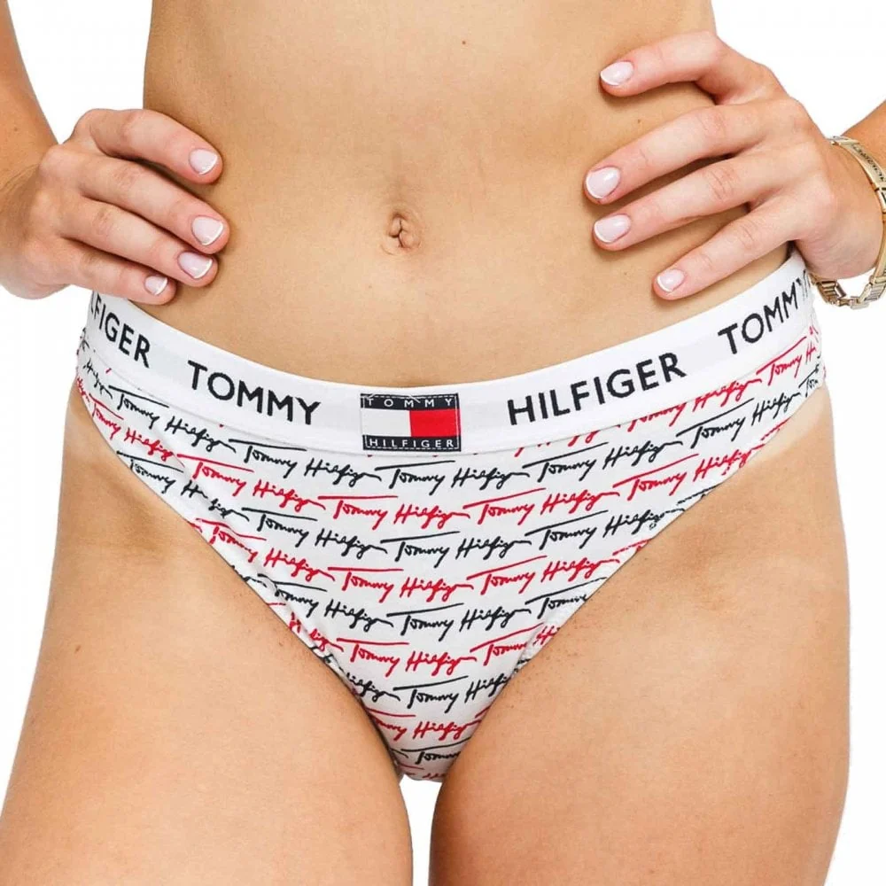 Signature Print Bikini Briefs, Ag/Print/White - Image 2